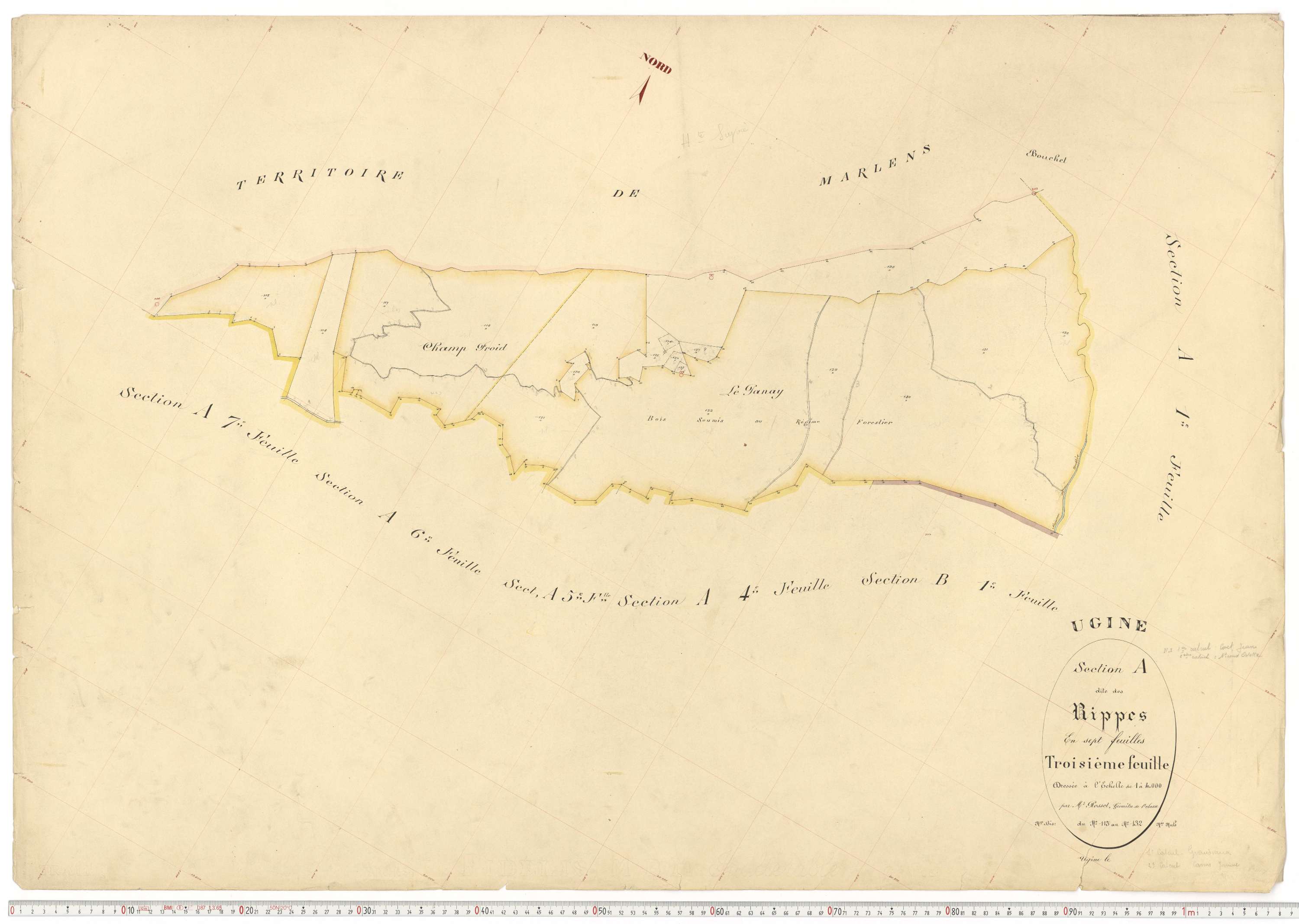 Ugine - Plans cadastraux du premier cadastre français.
