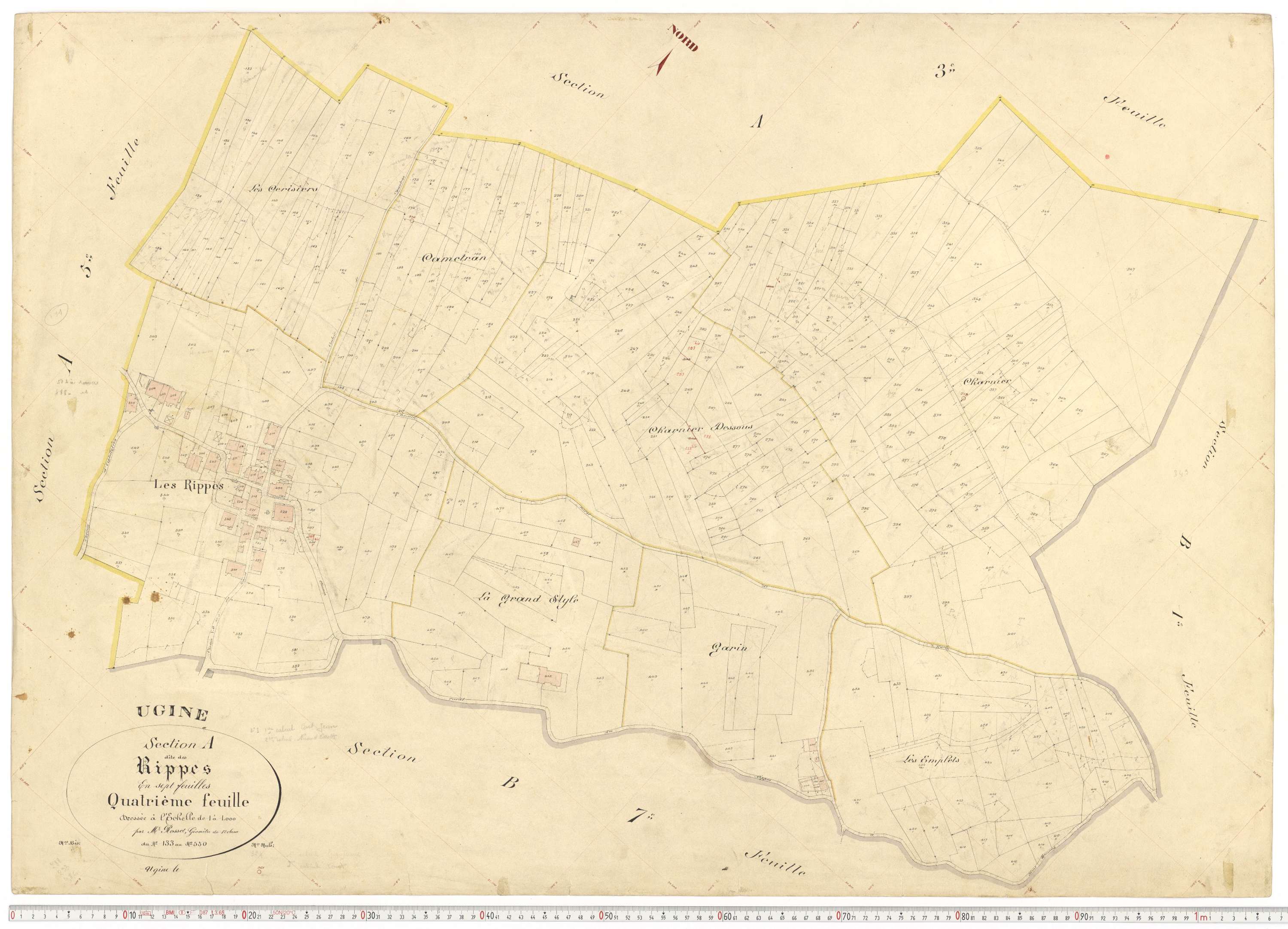 Ugine - Plans cadastraux du premier cadastre français.