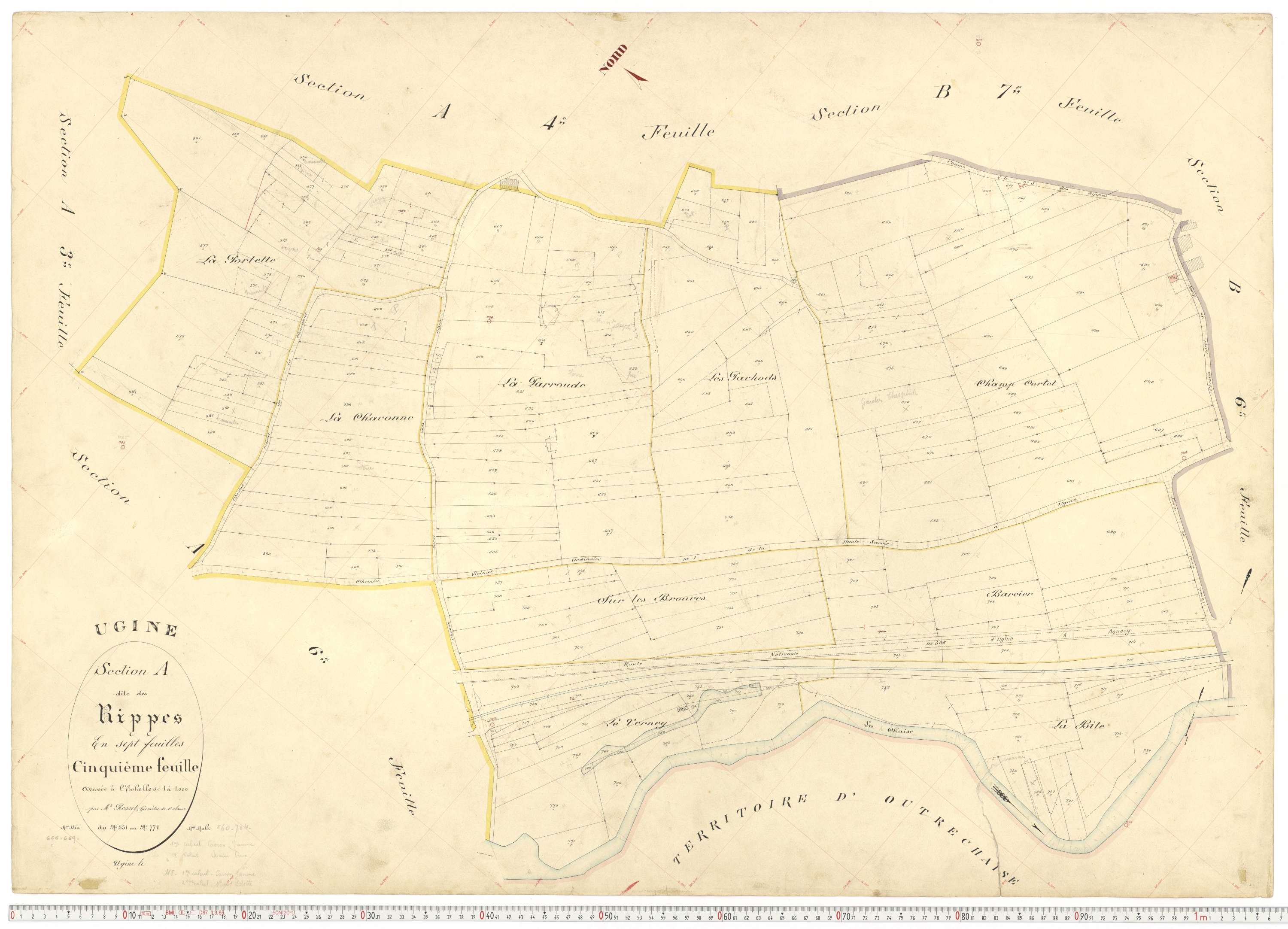 Ugine - Plans cadastraux du premier cadastre français.