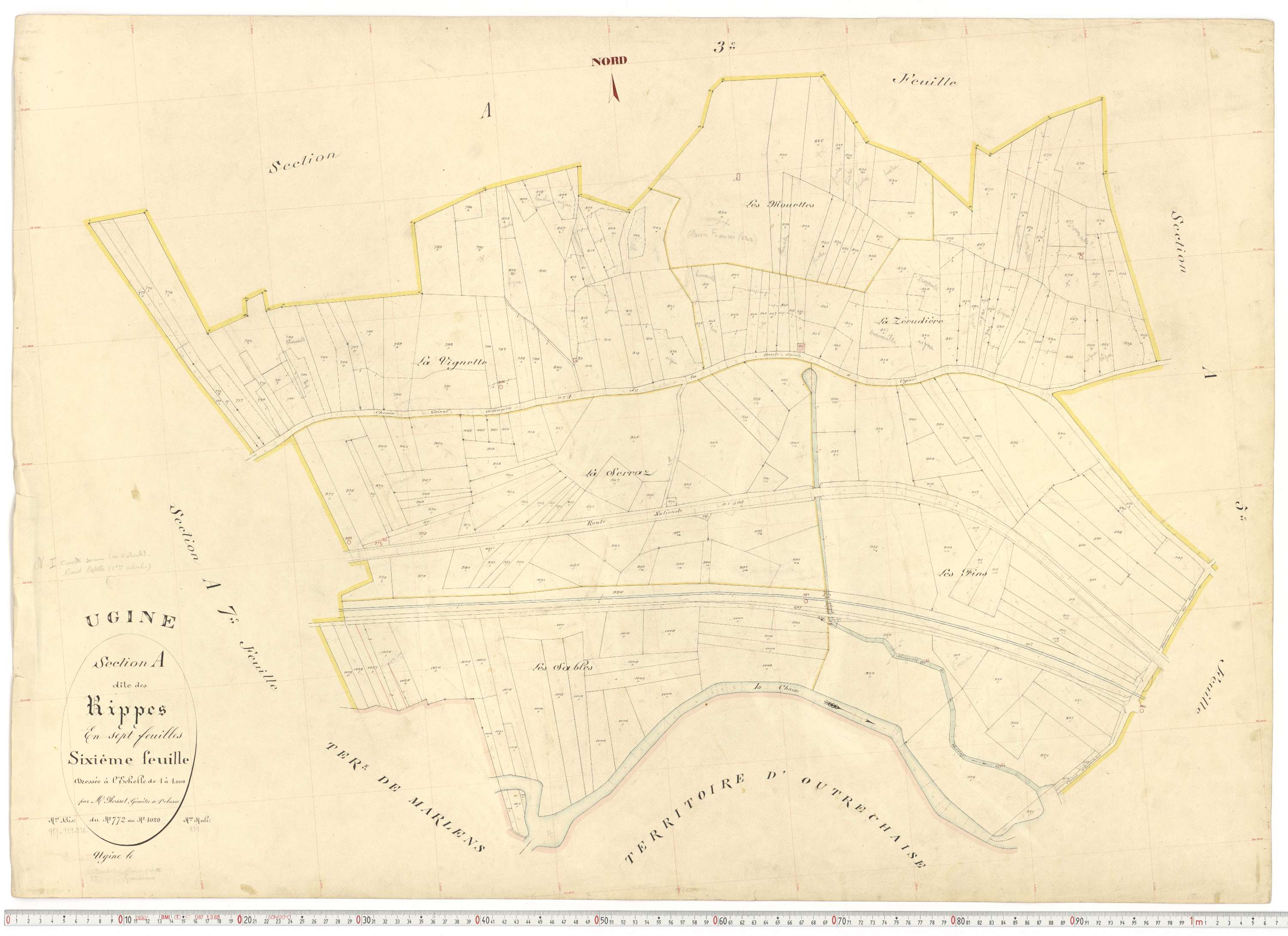 Ugine - Plans cadastraux du premier cadastre français.