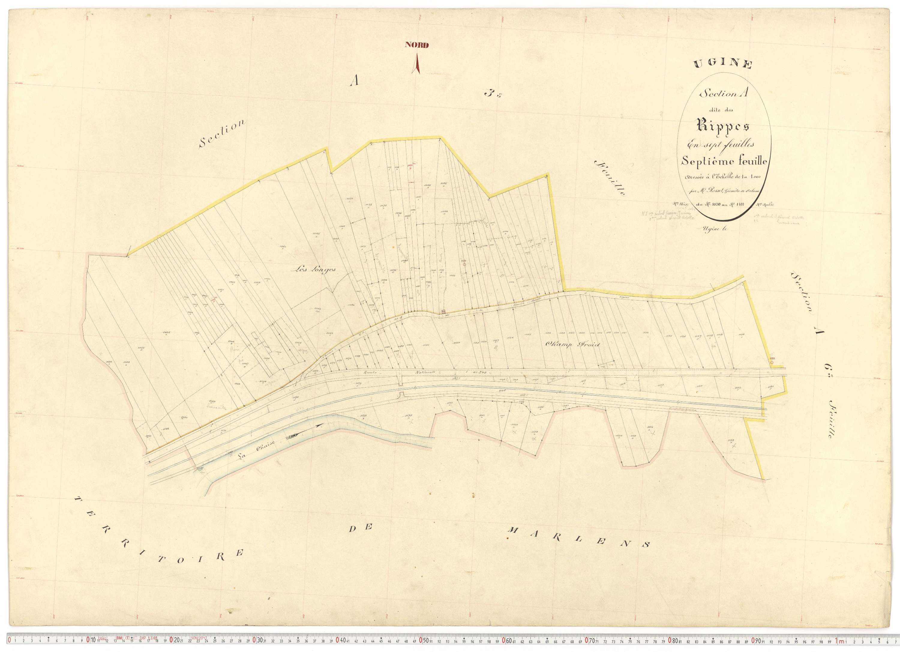 Ugine - Plans cadastraux du premier cadastre français.