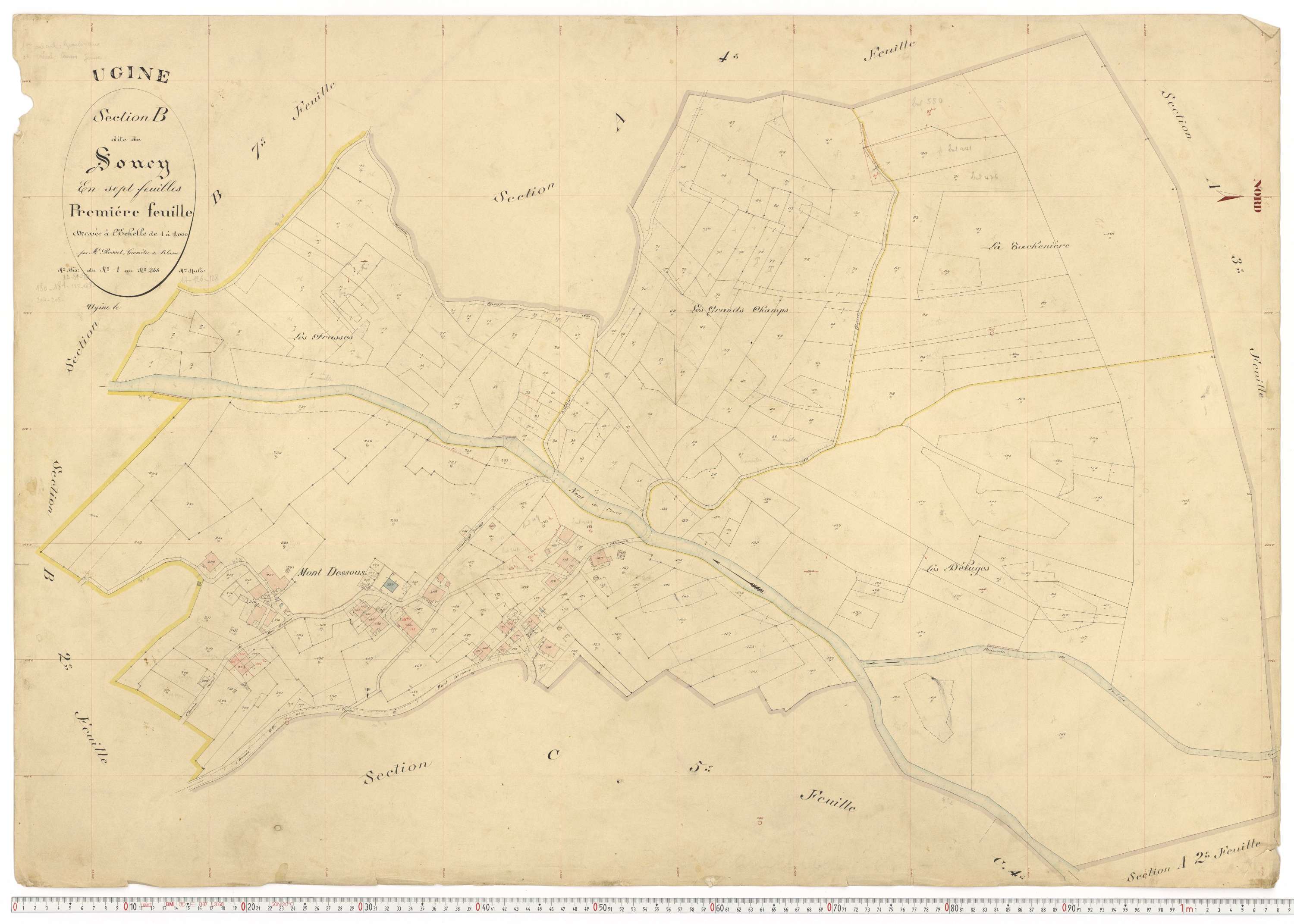 Ugine - Plans cadastraux du premier cadastre français.