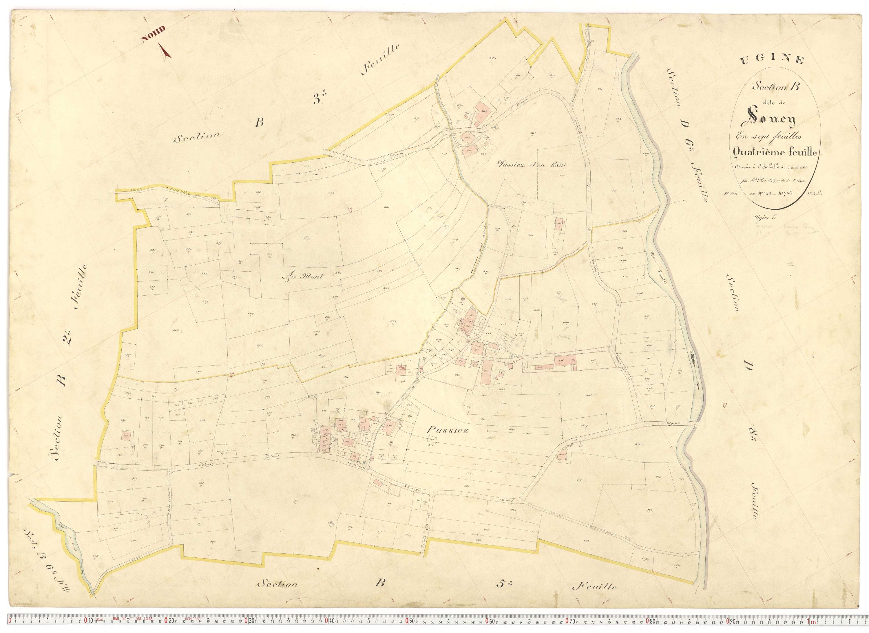Ugine - Plans cadastraux du premier cadastre français.