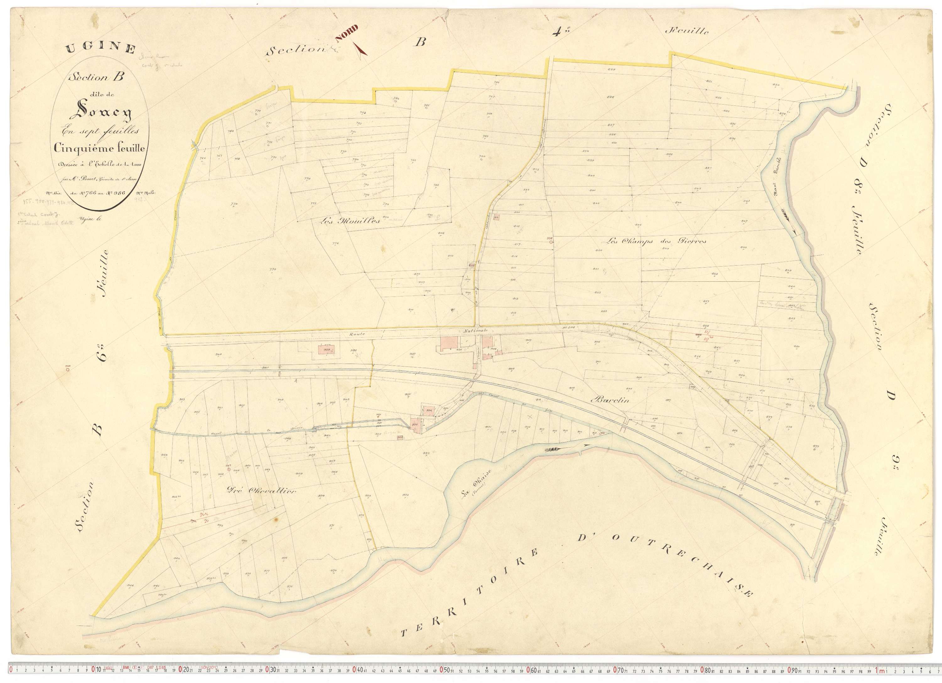 Ugine - Plans cadastraux du premier cadastre français.