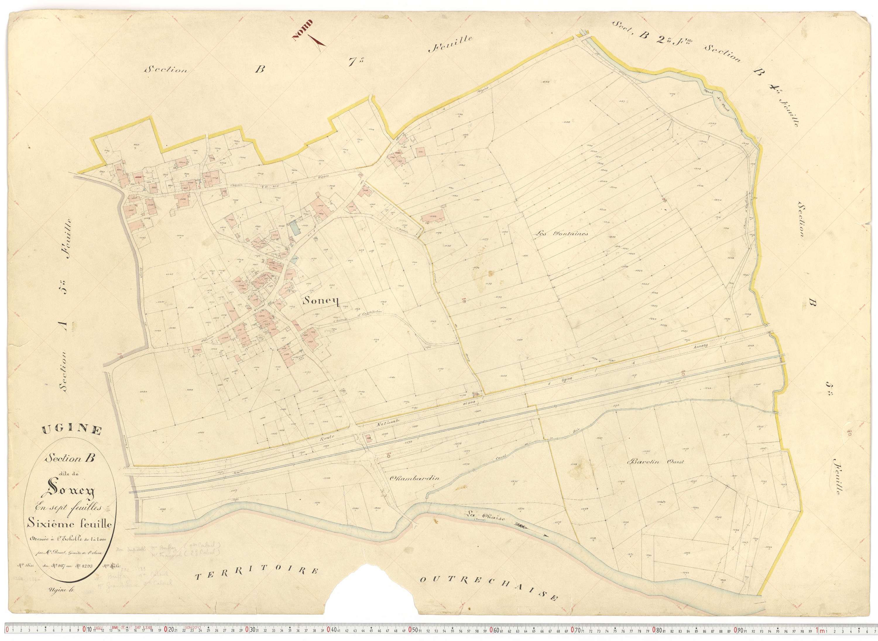 Ugine - Plans cadastraux du premier cadastre français.