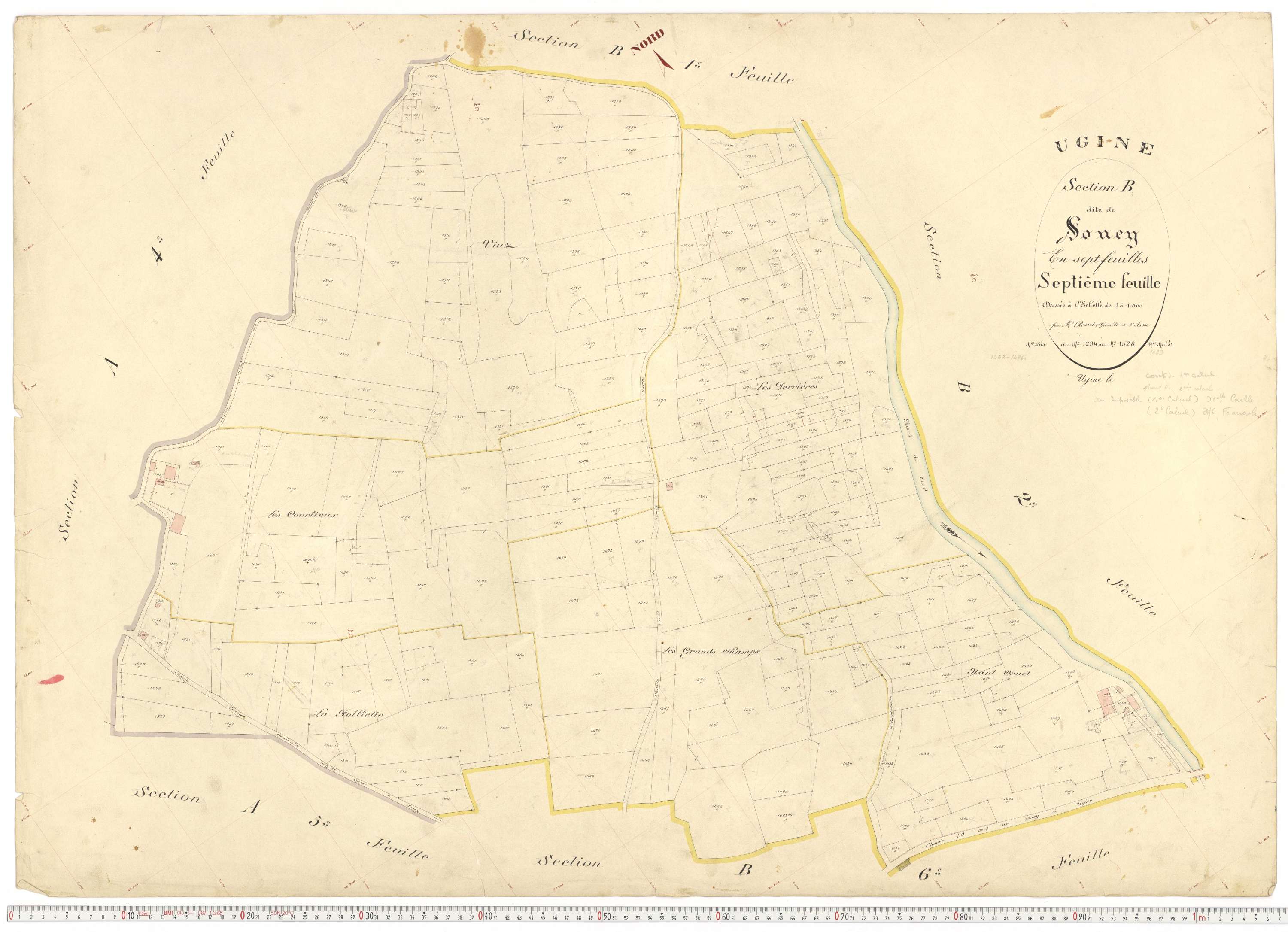 Ugine - Plans cadastraux du premier cadastre français.