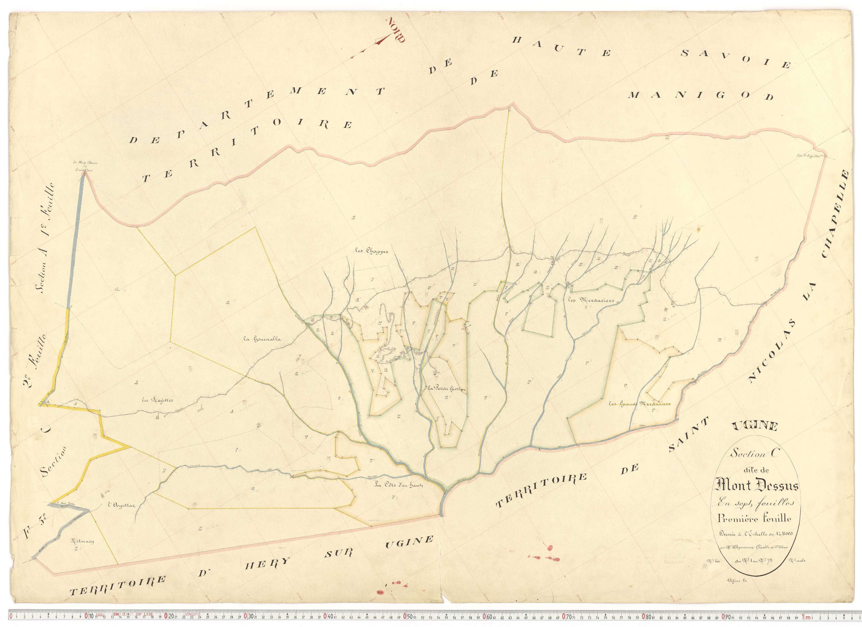 Ugine - Plans cadastraux du premier cadastre français.