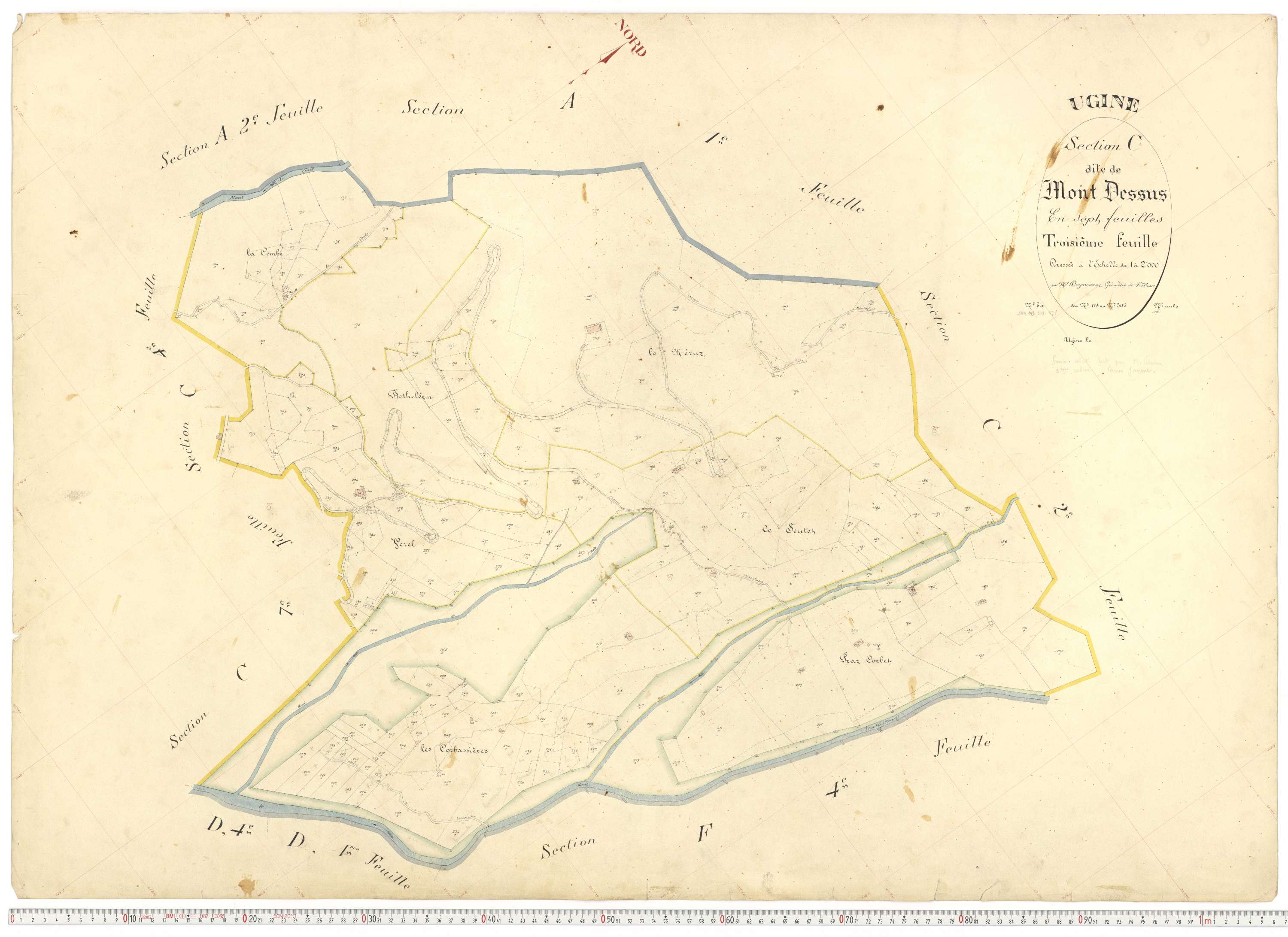 Ugine - Plans cadastraux du premier cadastre français.