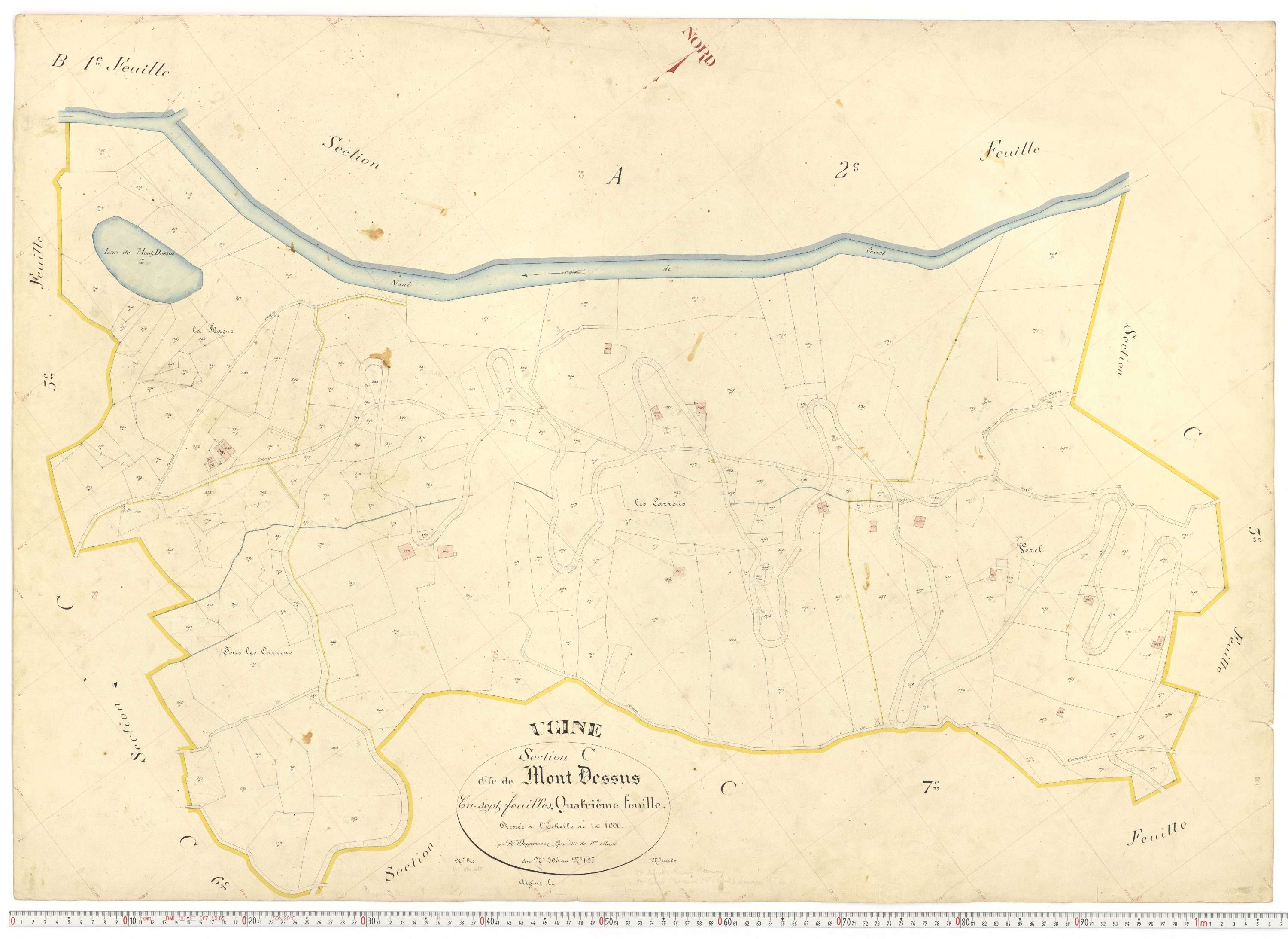 Ugine - Plans cadastraux du premier cadastre français.
