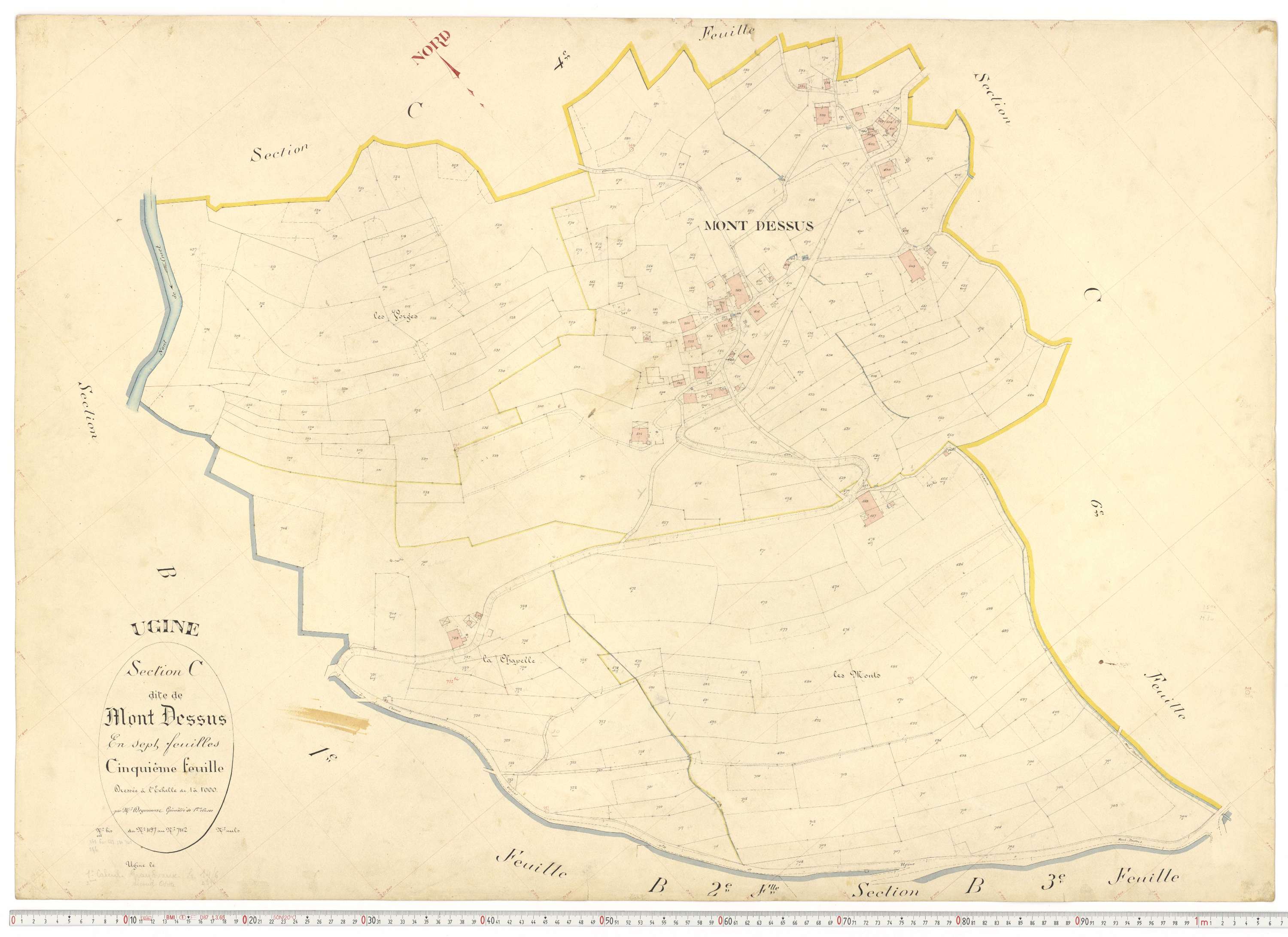 Ugine - Plans cadastraux du premier cadastre français.