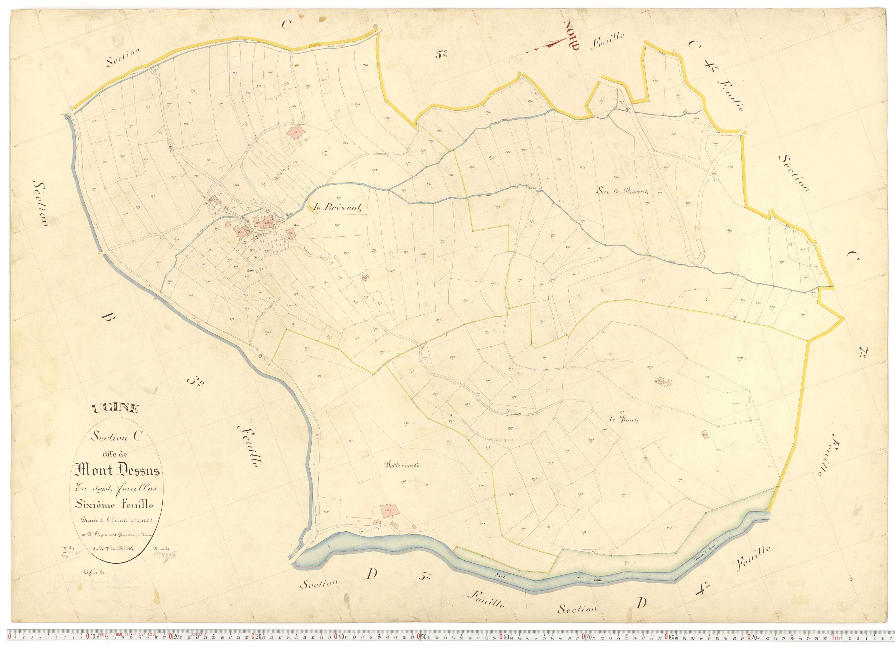 Ugine - Plans cadastraux du premier cadastre français.