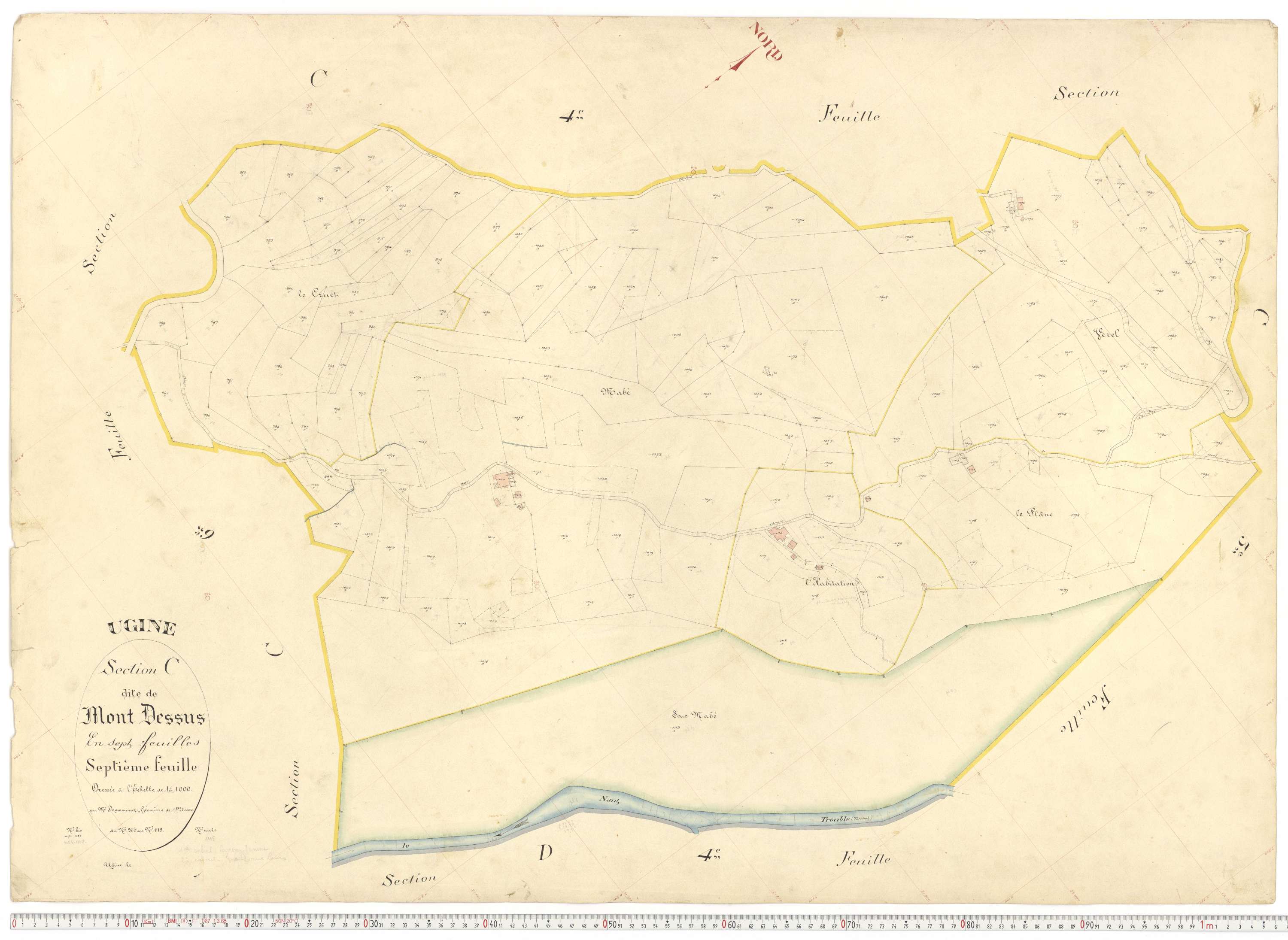 Ugine - Plans cadastraux du premier cadastre français.