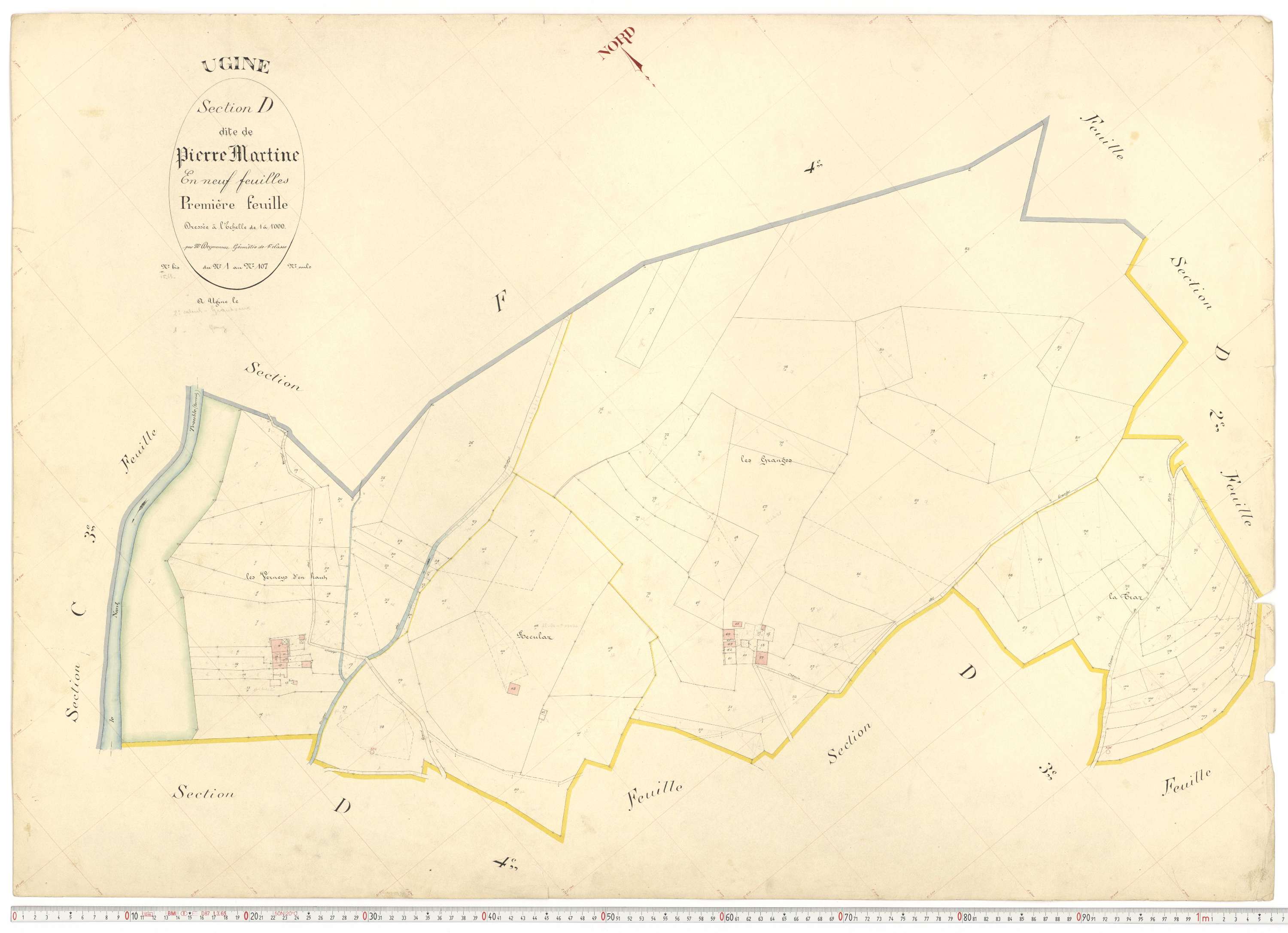 Ugine - Plans cadastraux du premier cadastre français.