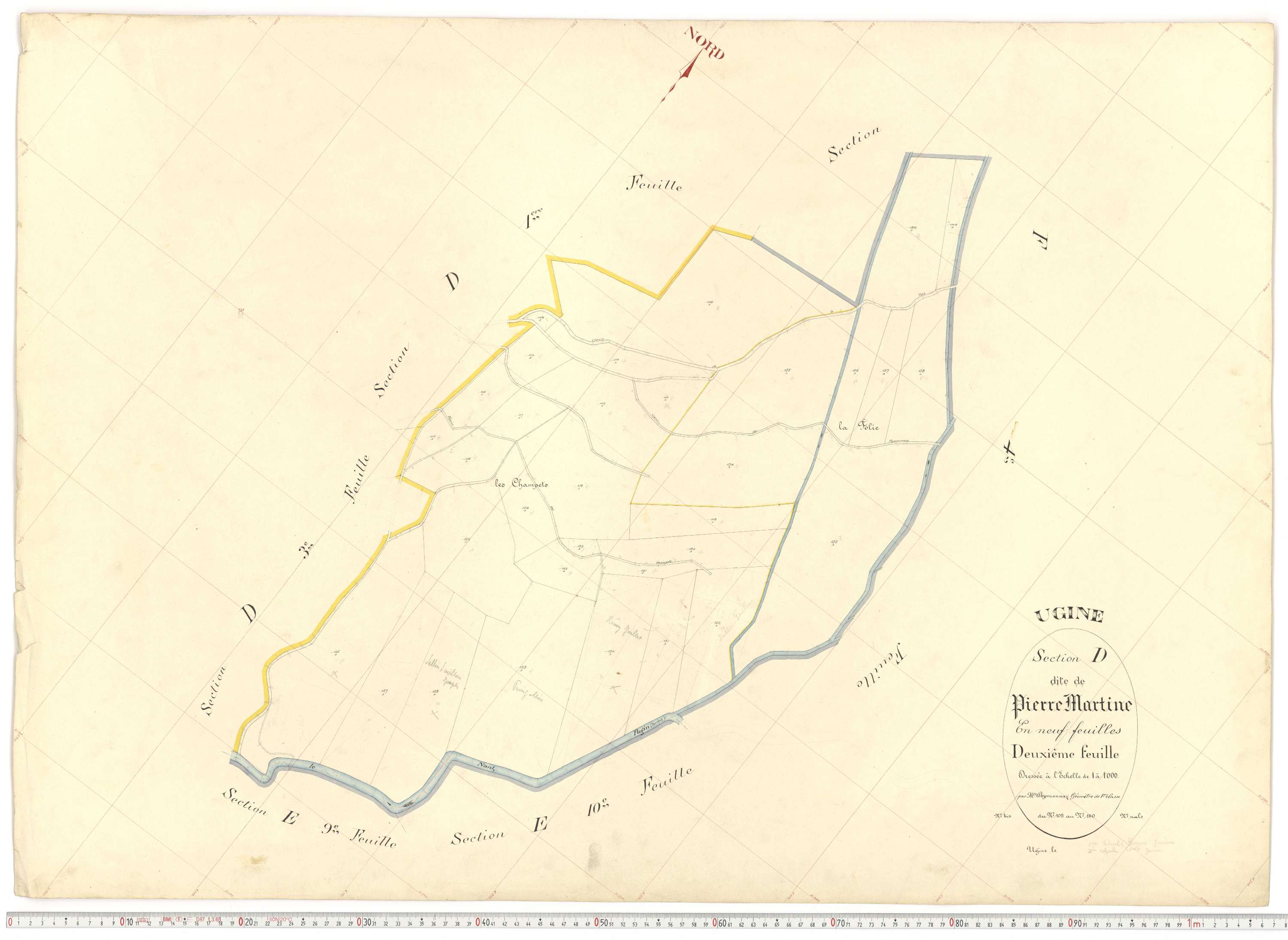 Ugine - Plans cadastraux du premier cadastre français.