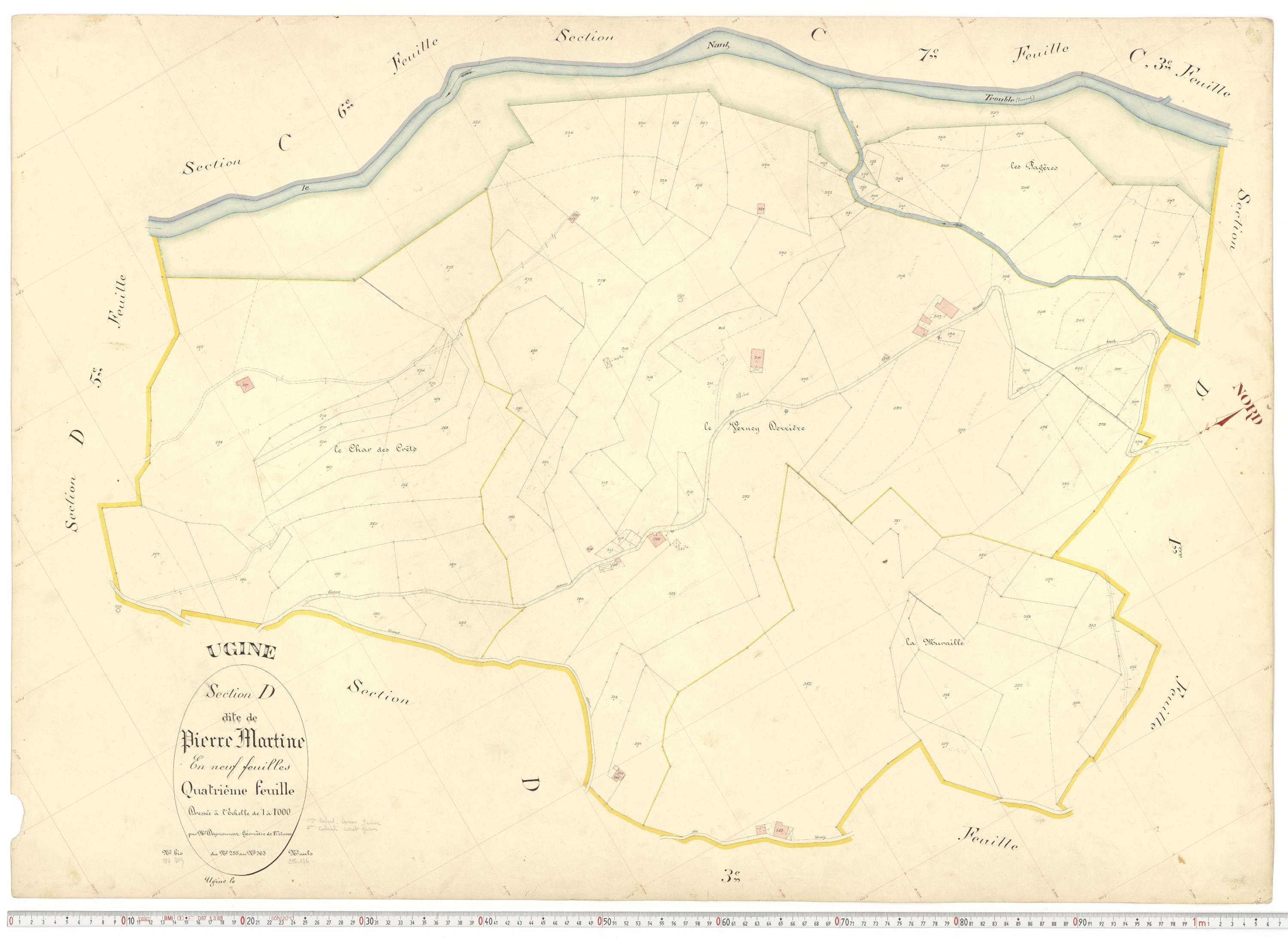 Ugine - Plans cadastraux du premier cadastre français.