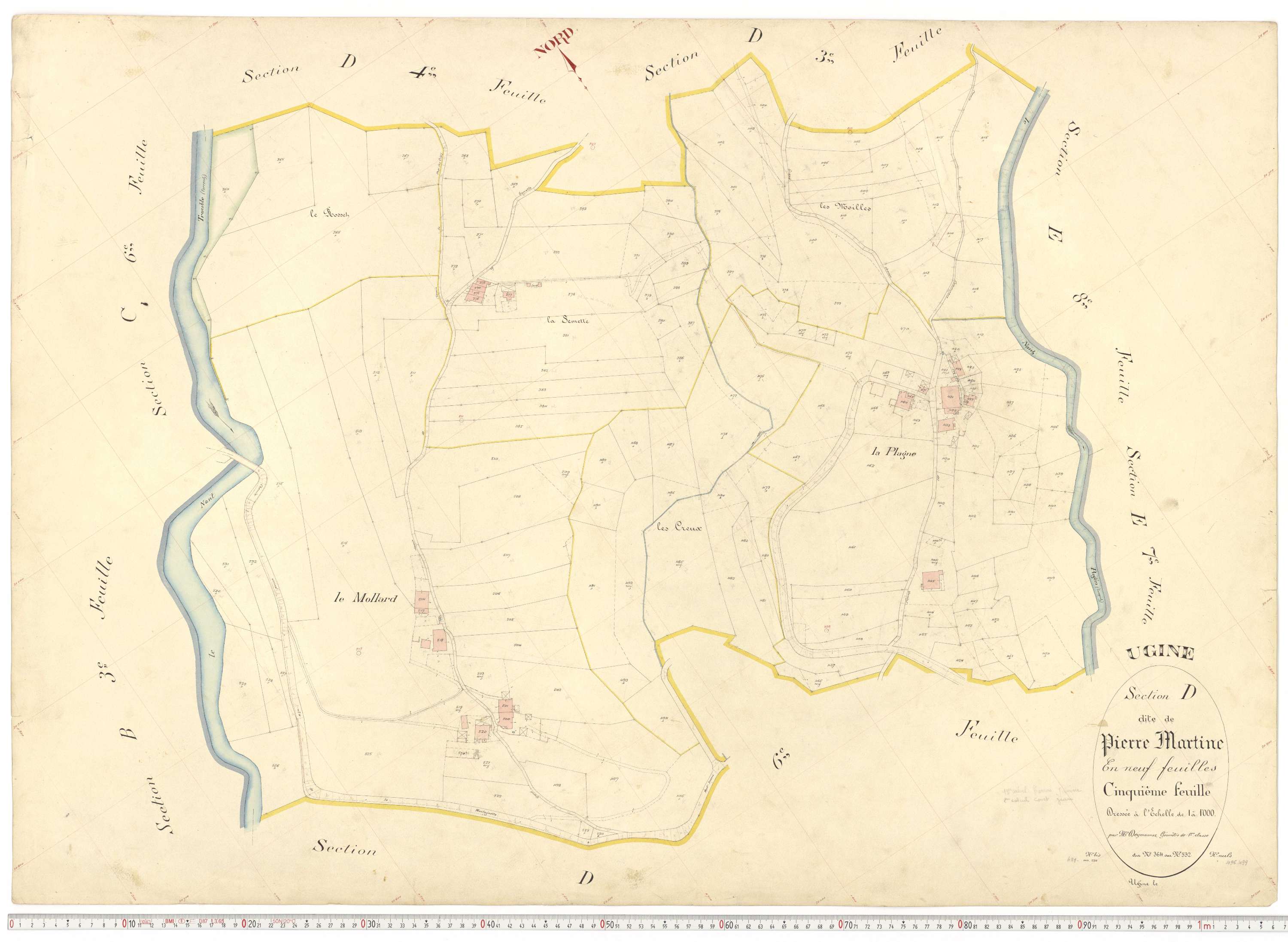 Ugine - Plans cadastraux du premier cadastre français.