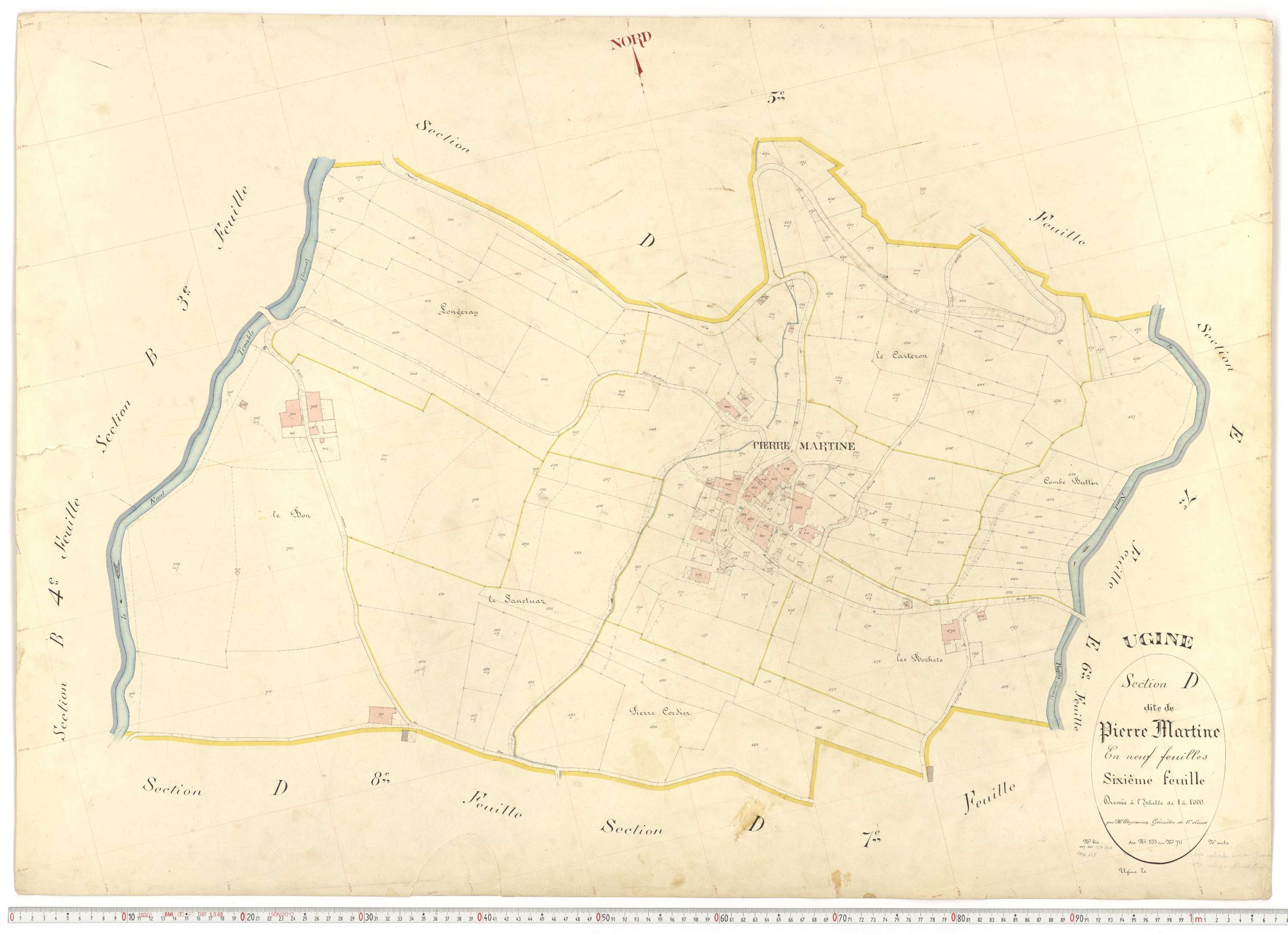 Ugine - Plans cadastraux du premier cadastre français.