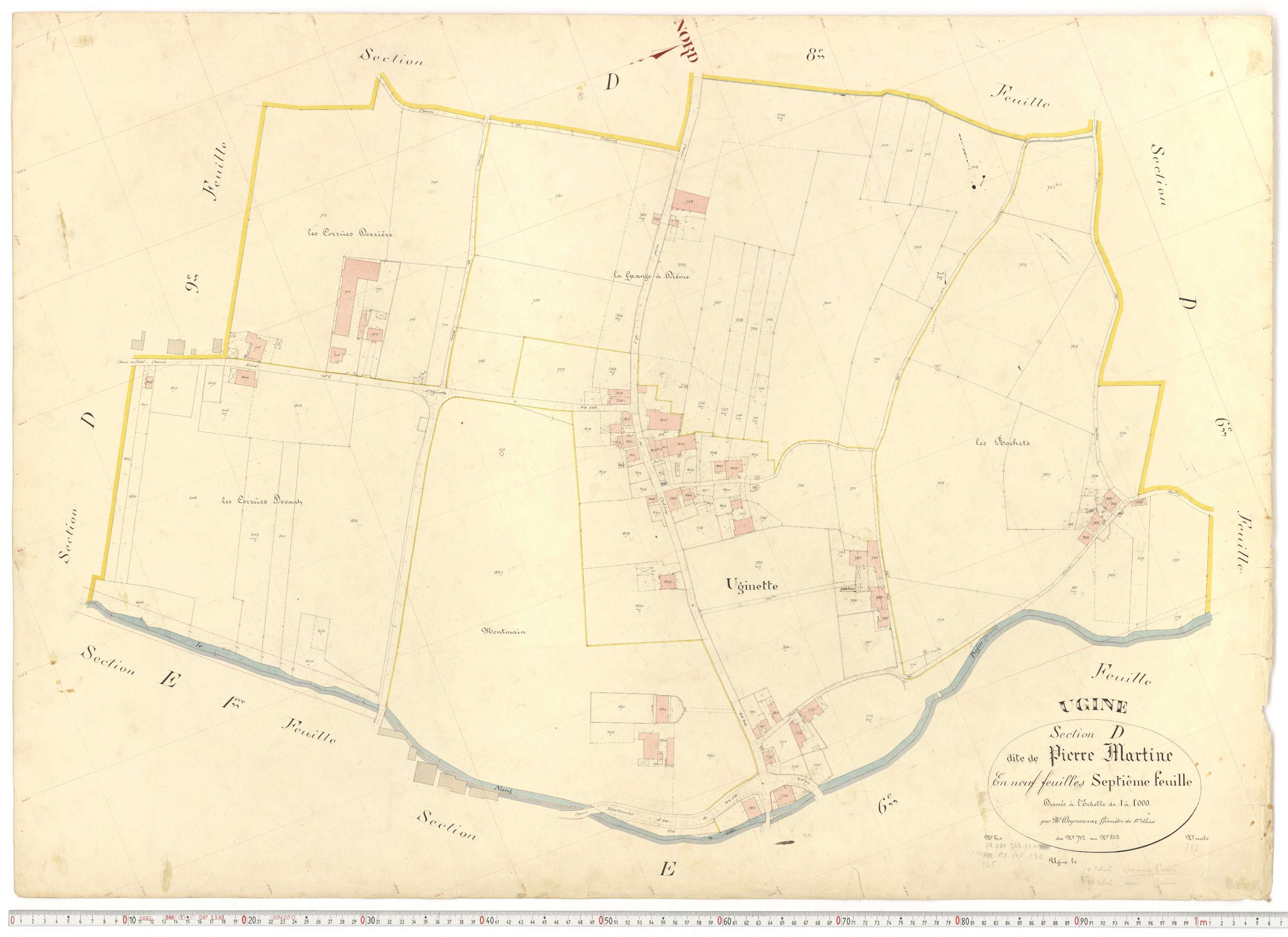 Ugine - Plans cadastraux du premier cadastre français.