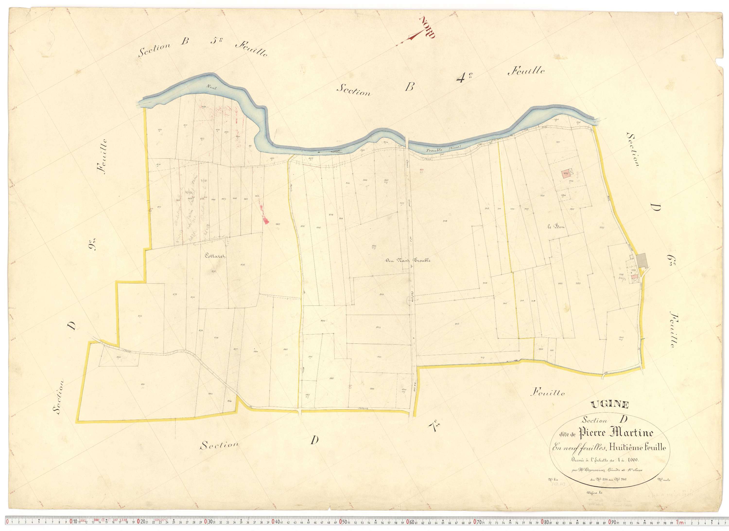 Ugine - Plans cadastraux du premier cadastre français.