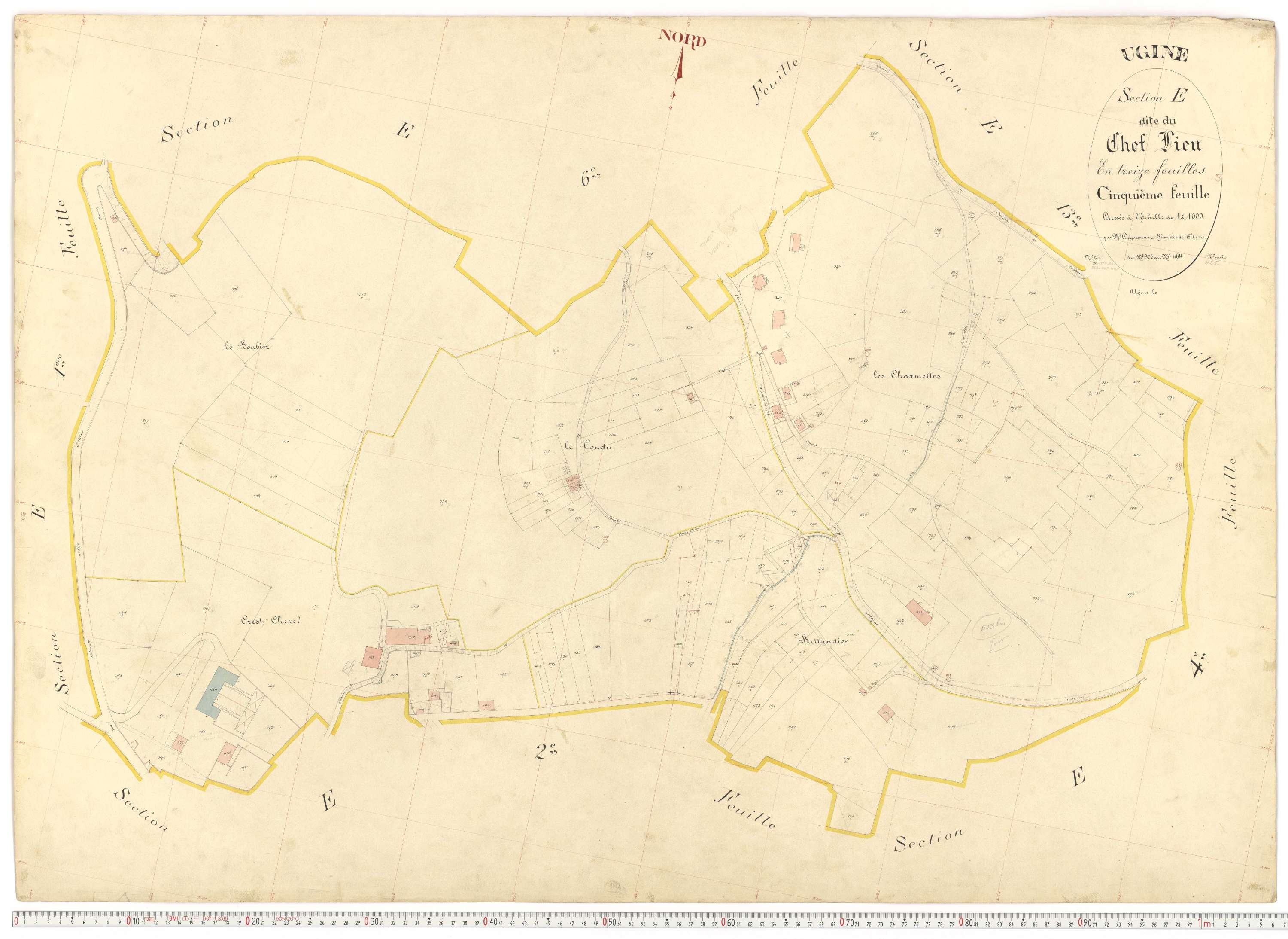 Ugine - Plans cadastraux du premier cadastre français.