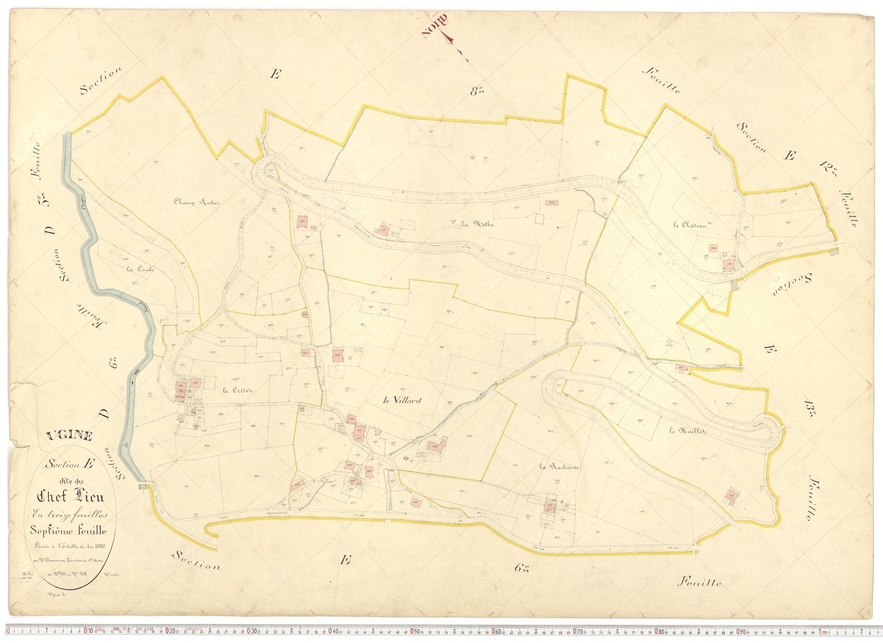 Ugine - Plans cadastraux du premier cadastre français.