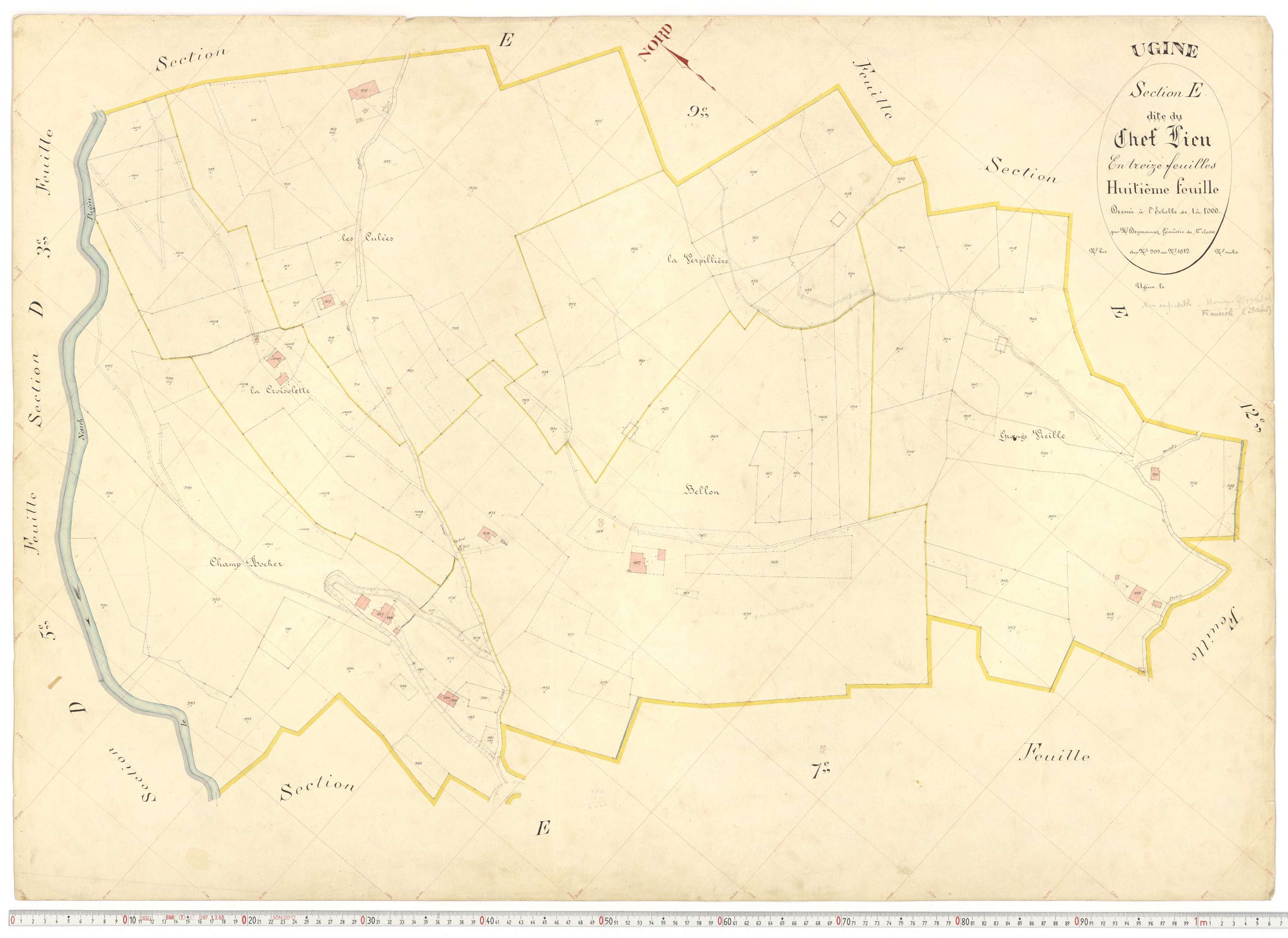 Ugine - Plans cadastraux du premier cadastre français.