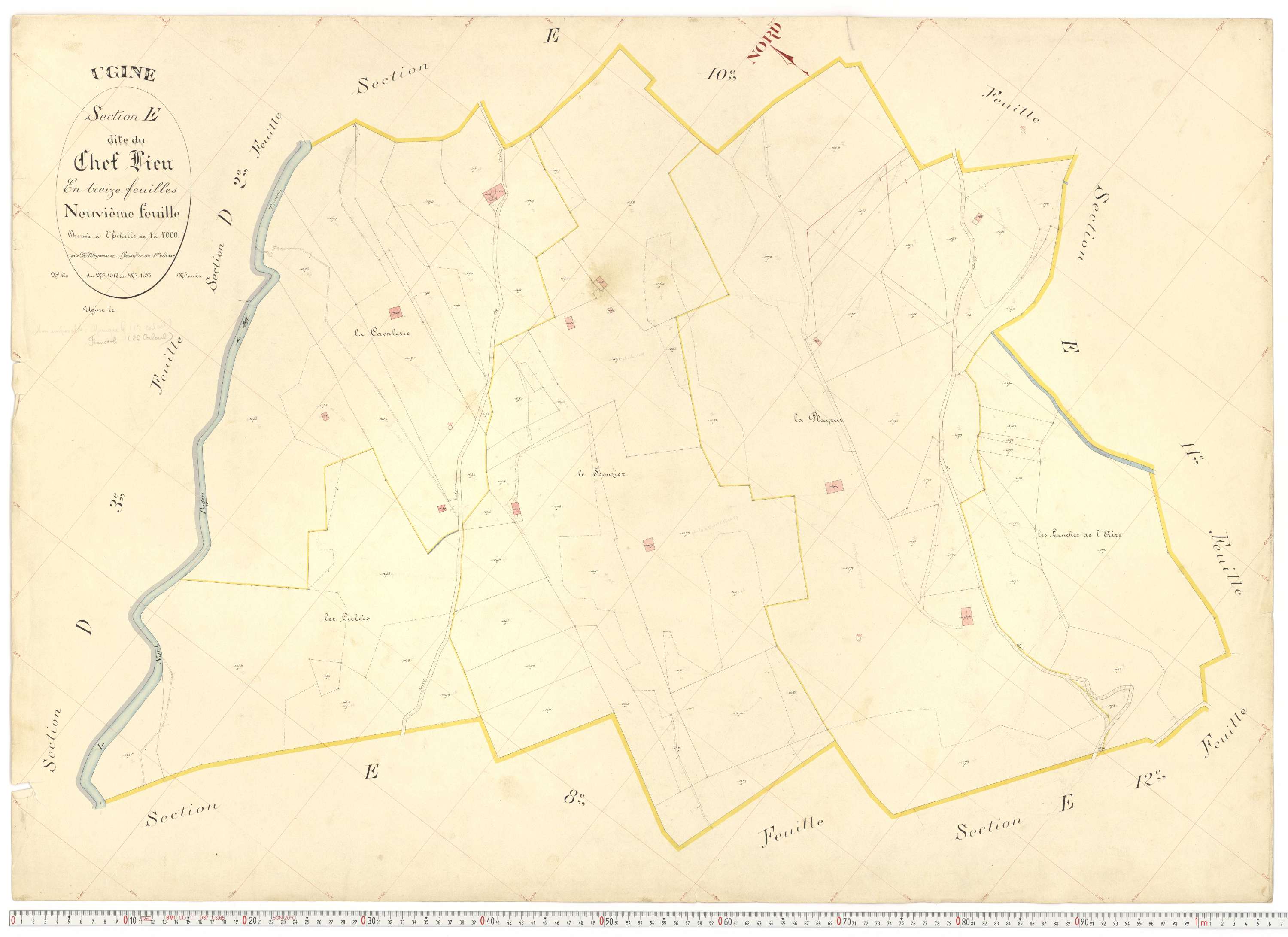 Ugine - Plans cadastraux du premier cadastre français.