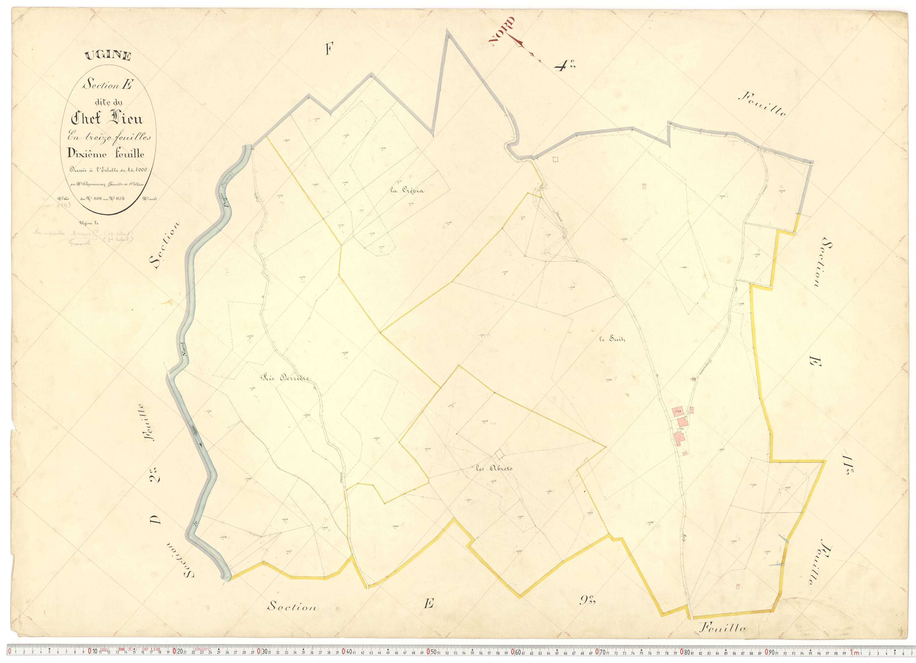 Ugine - Plans cadastraux du premier cadastre français.