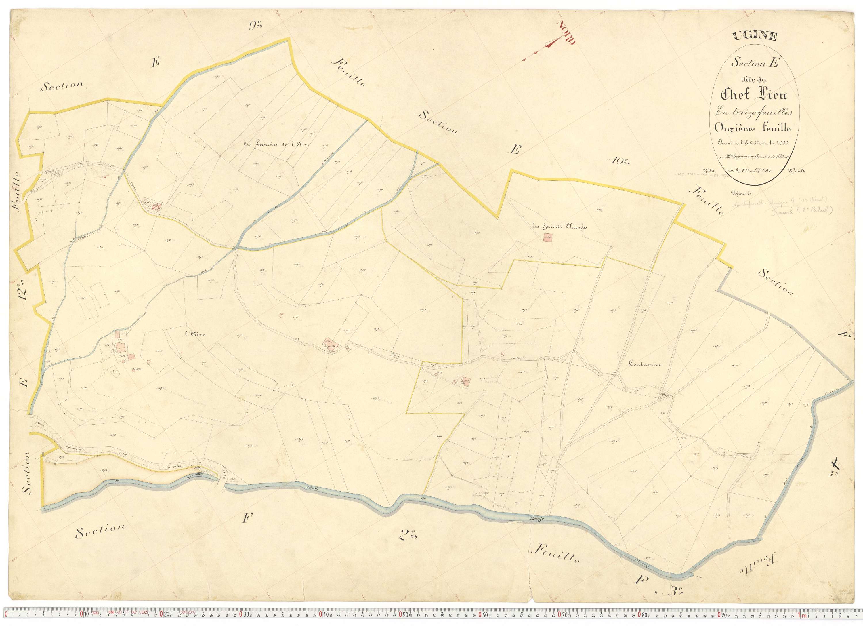 Ugine - Plans cadastraux du premier cadastre français.