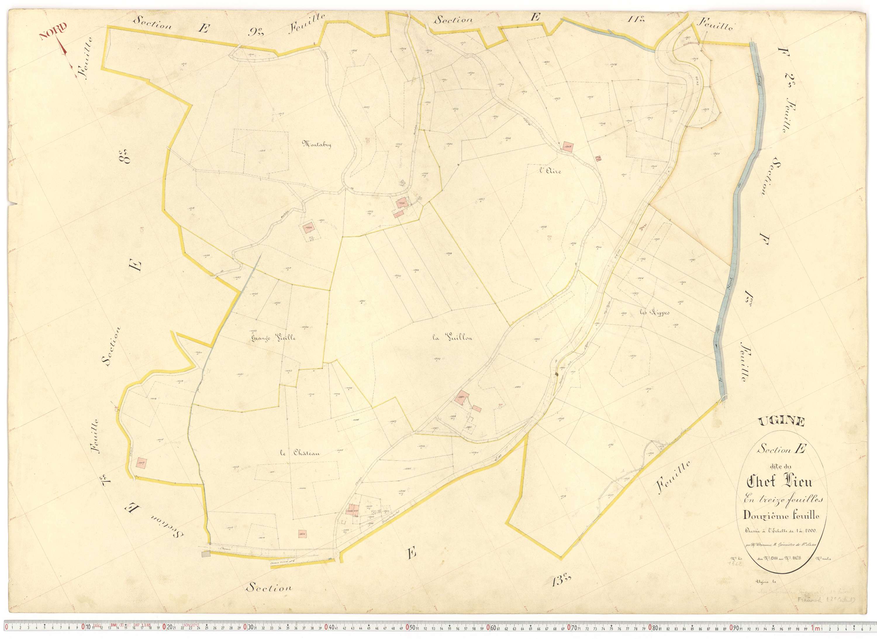 Ugine - Plans cadastraux du premier cadastre français.