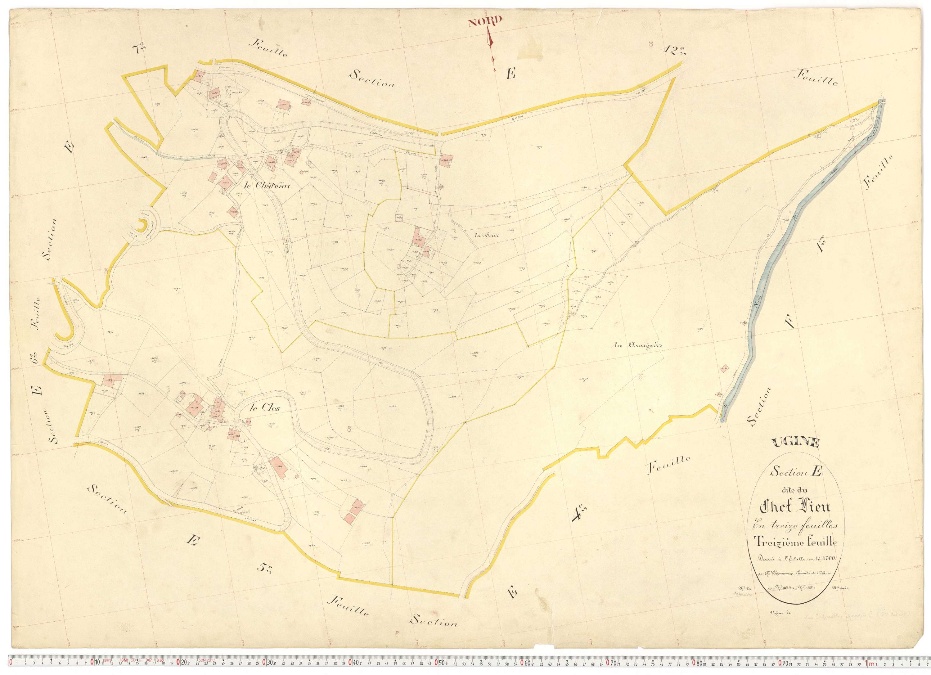 Ugine - Plans cadastraux du premier cadastre français.