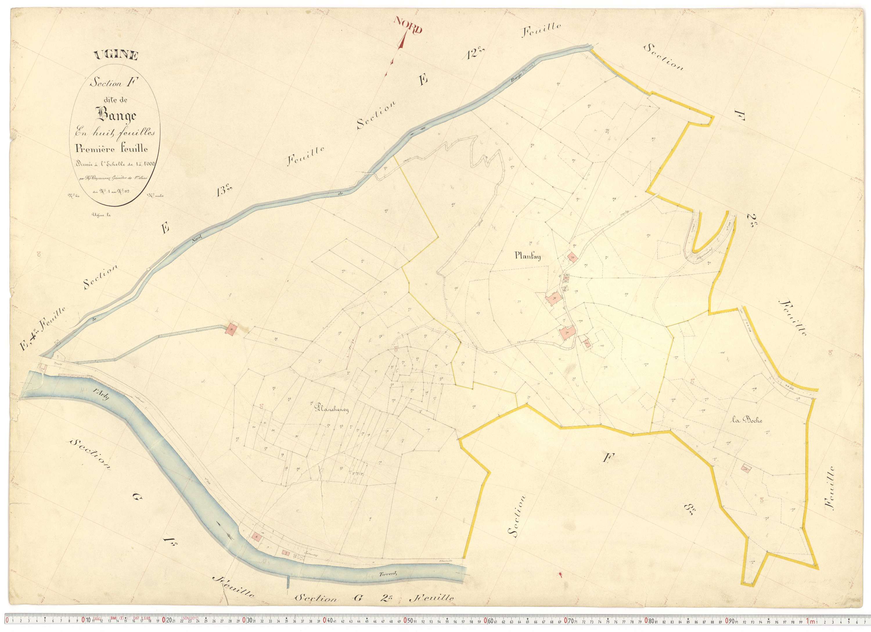 Ugine - Plans cadastraux du premier cadastre français.