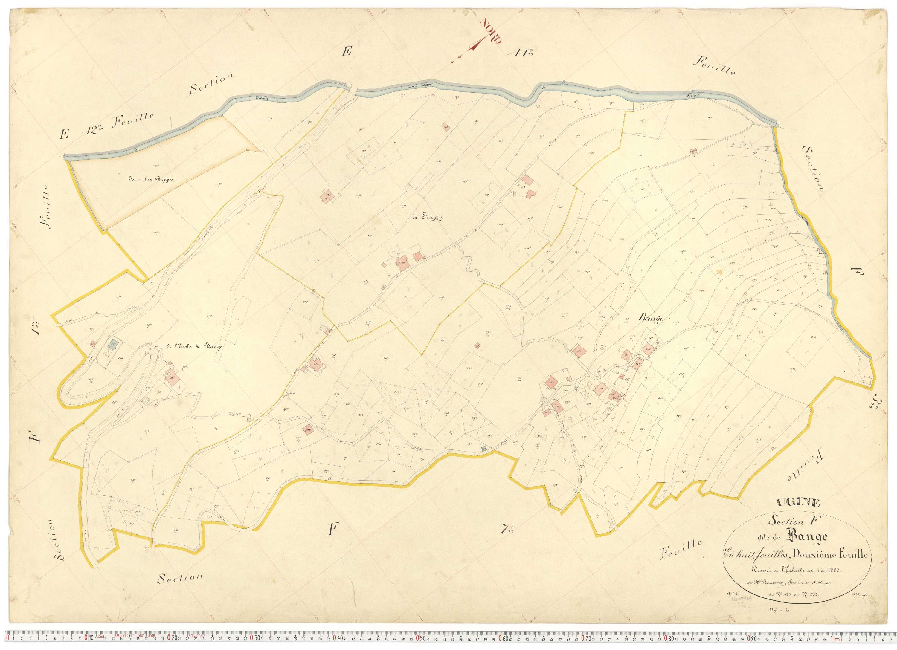 Ugine - Plans cadastraux du premier cadastre français.