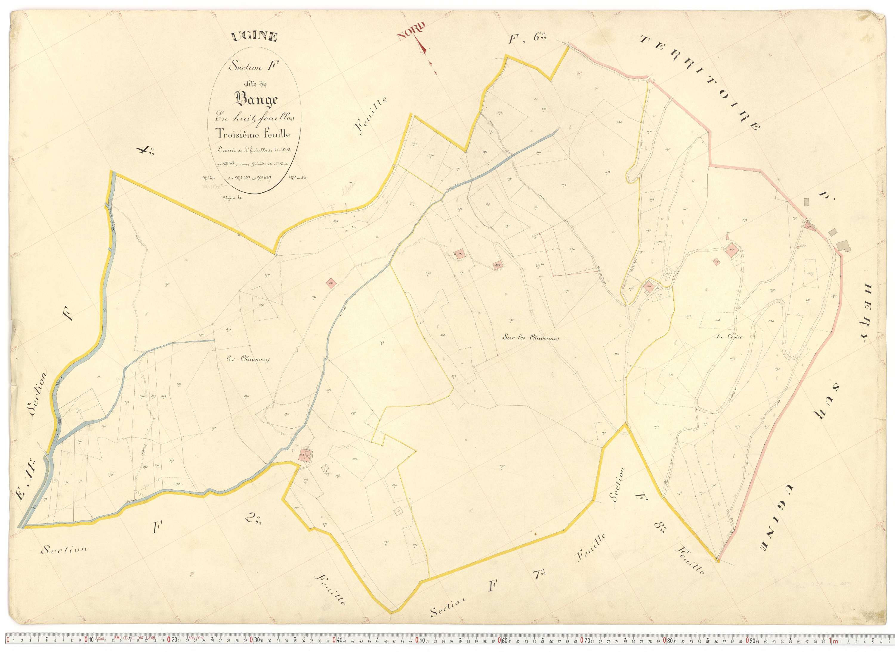Ugine - Plans cadastraux du premier cadastre français.