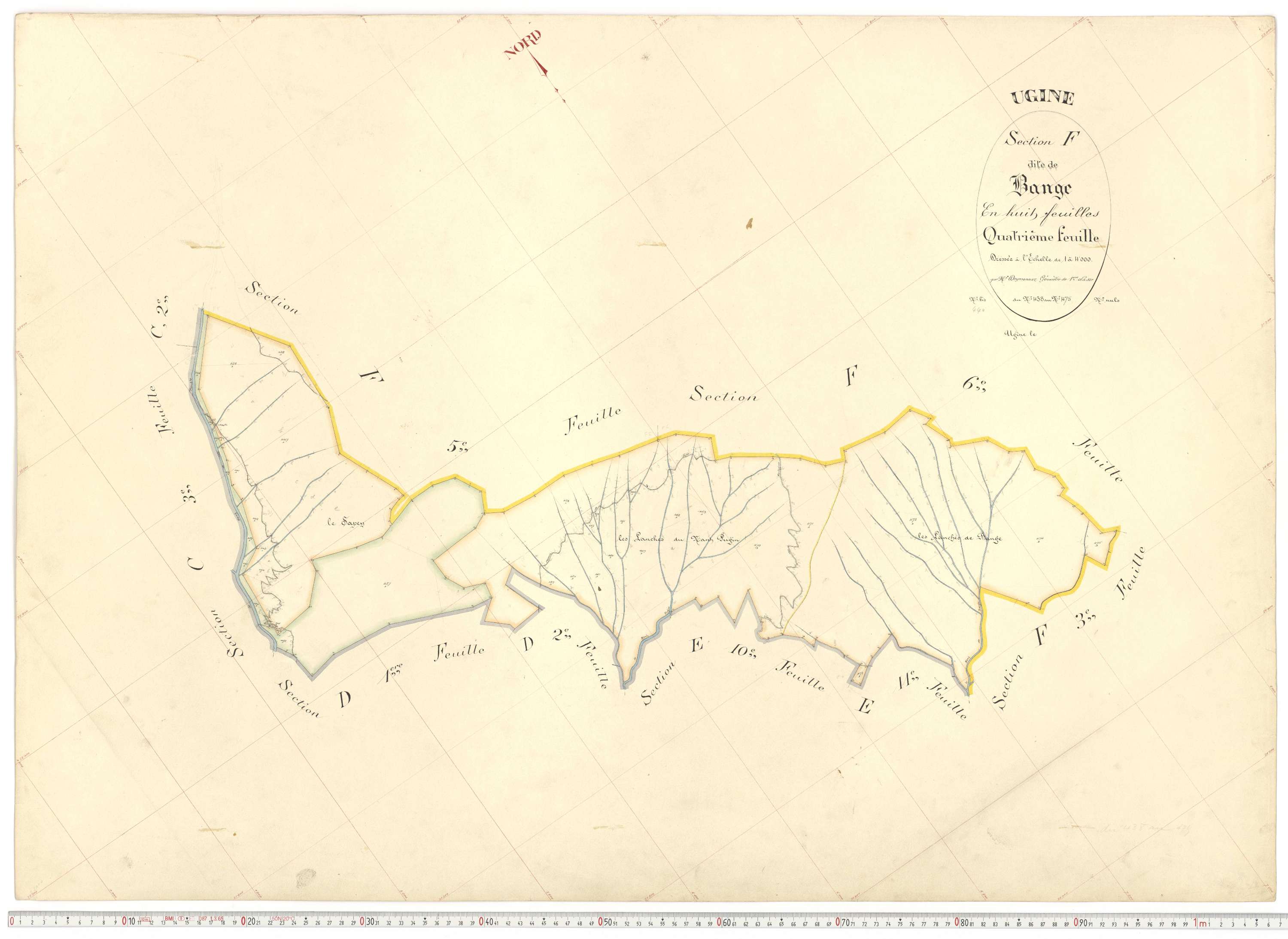 Ugine - Plans cadastraux du premier cadastre français.