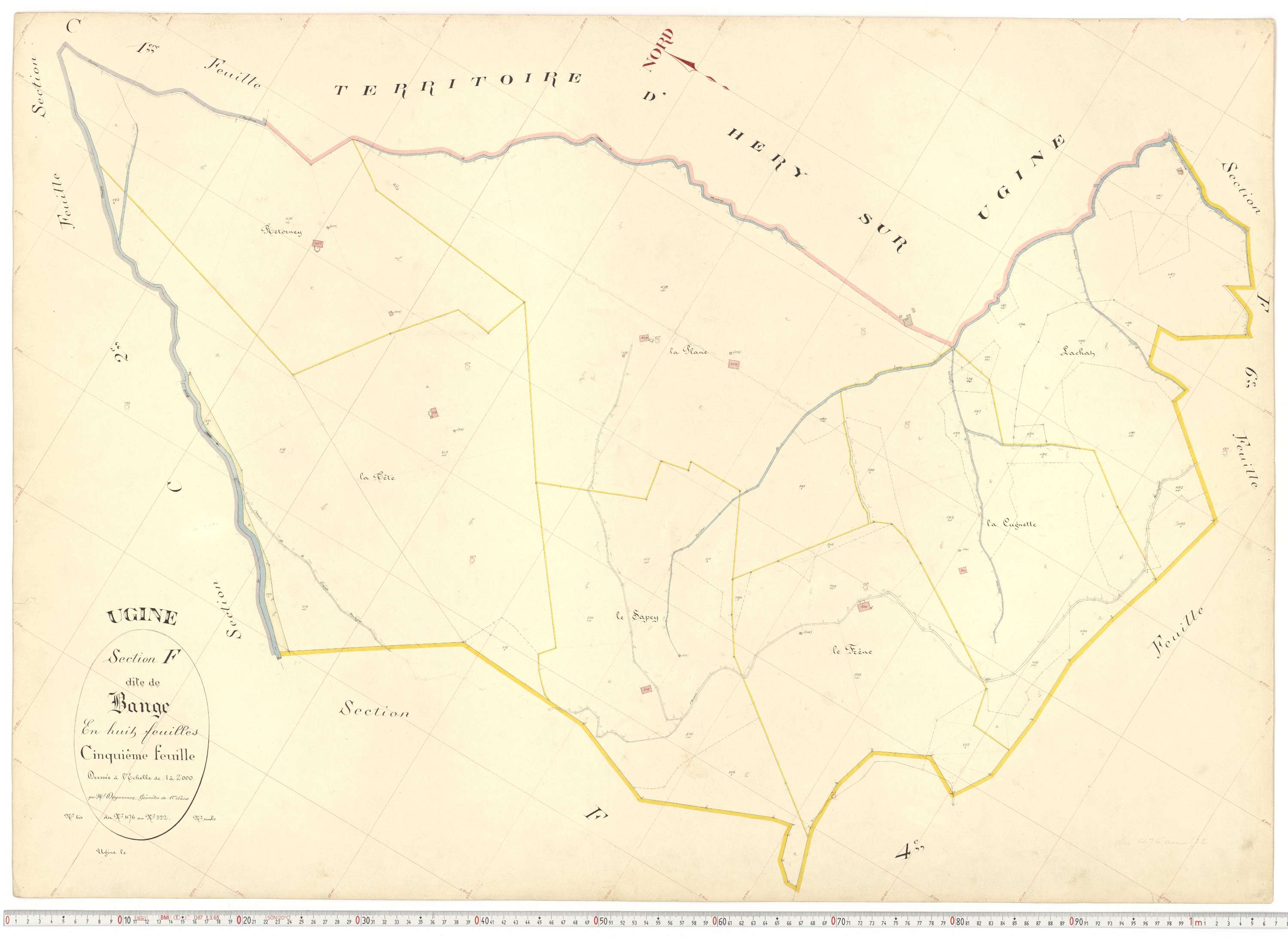 Ugine - Plans cadastraux du premier cadastre français.