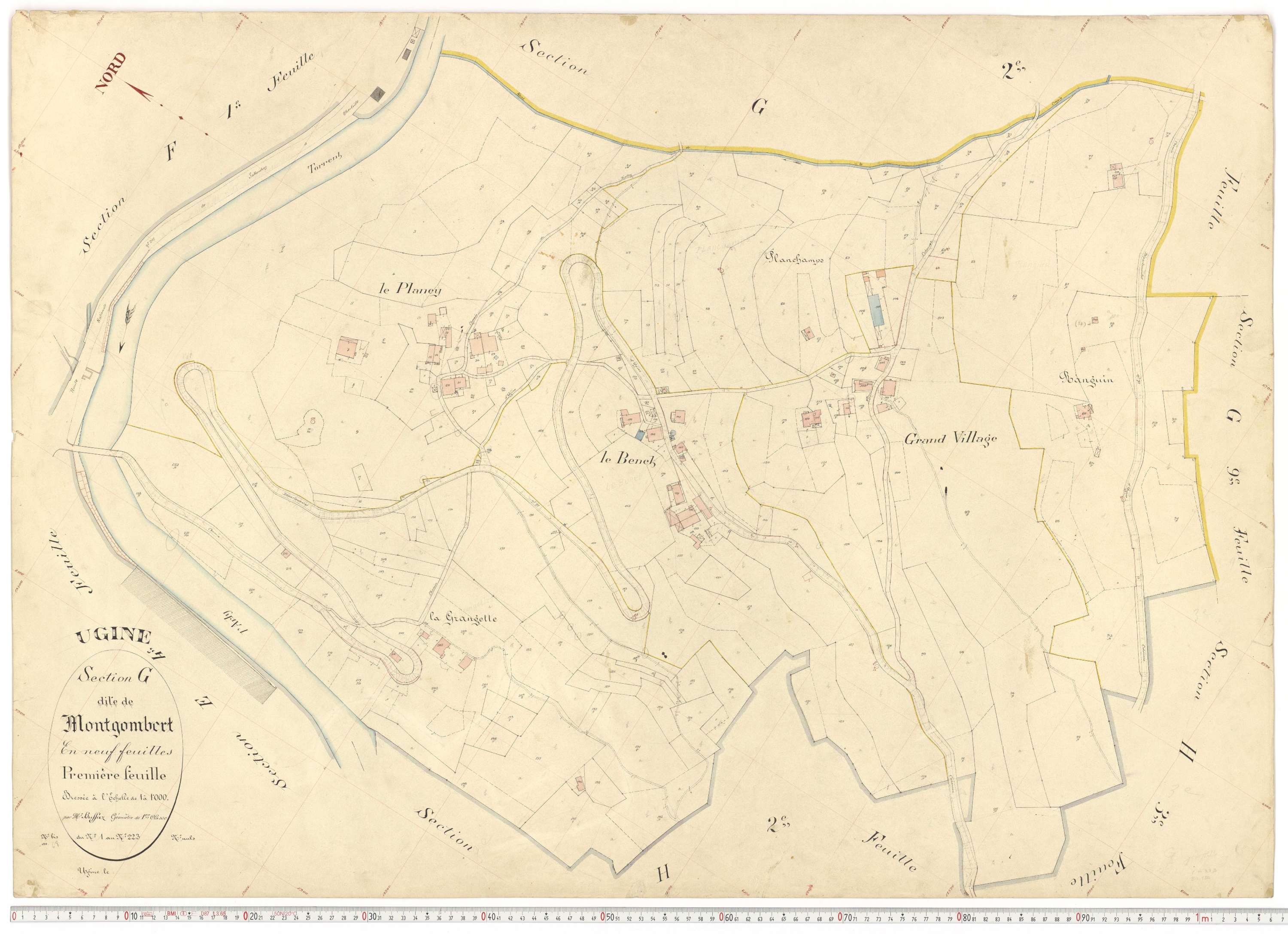 Ugine - Plans cadastraux du premier cadastre français.