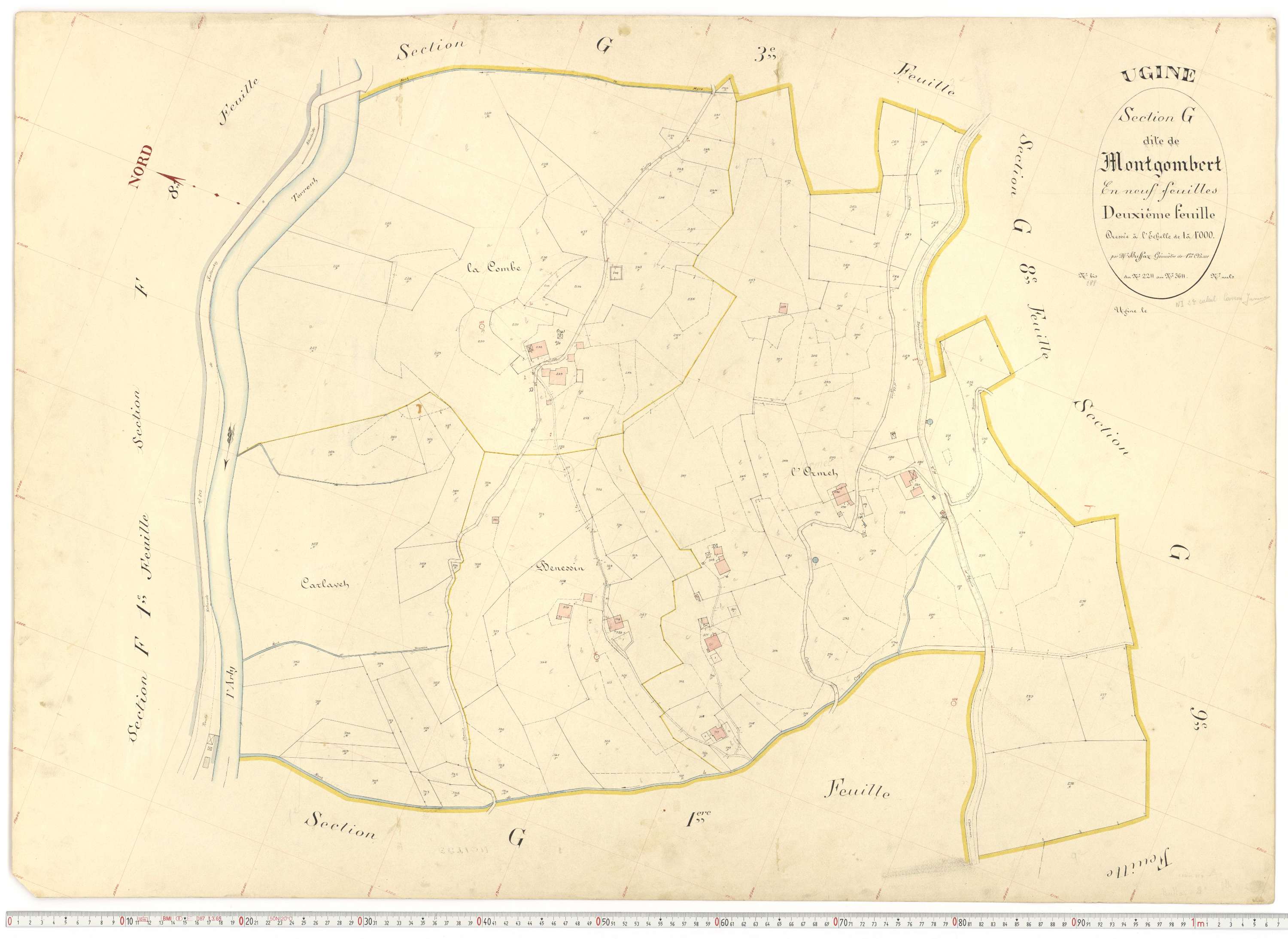 Ugine - Plans cadastraux du premier cadastre français.