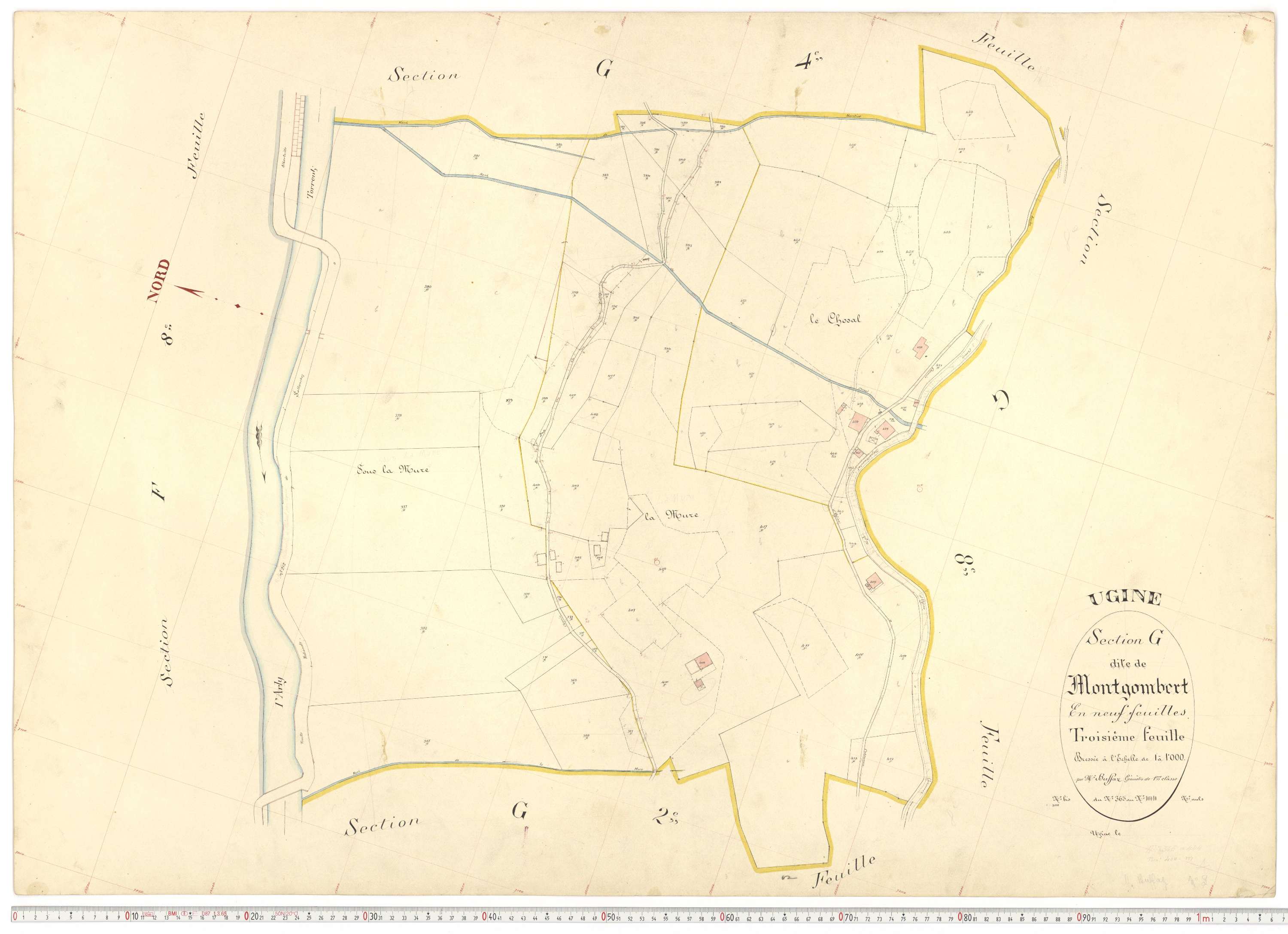 Ugine - Plans cadastraux du premier cadastre français.