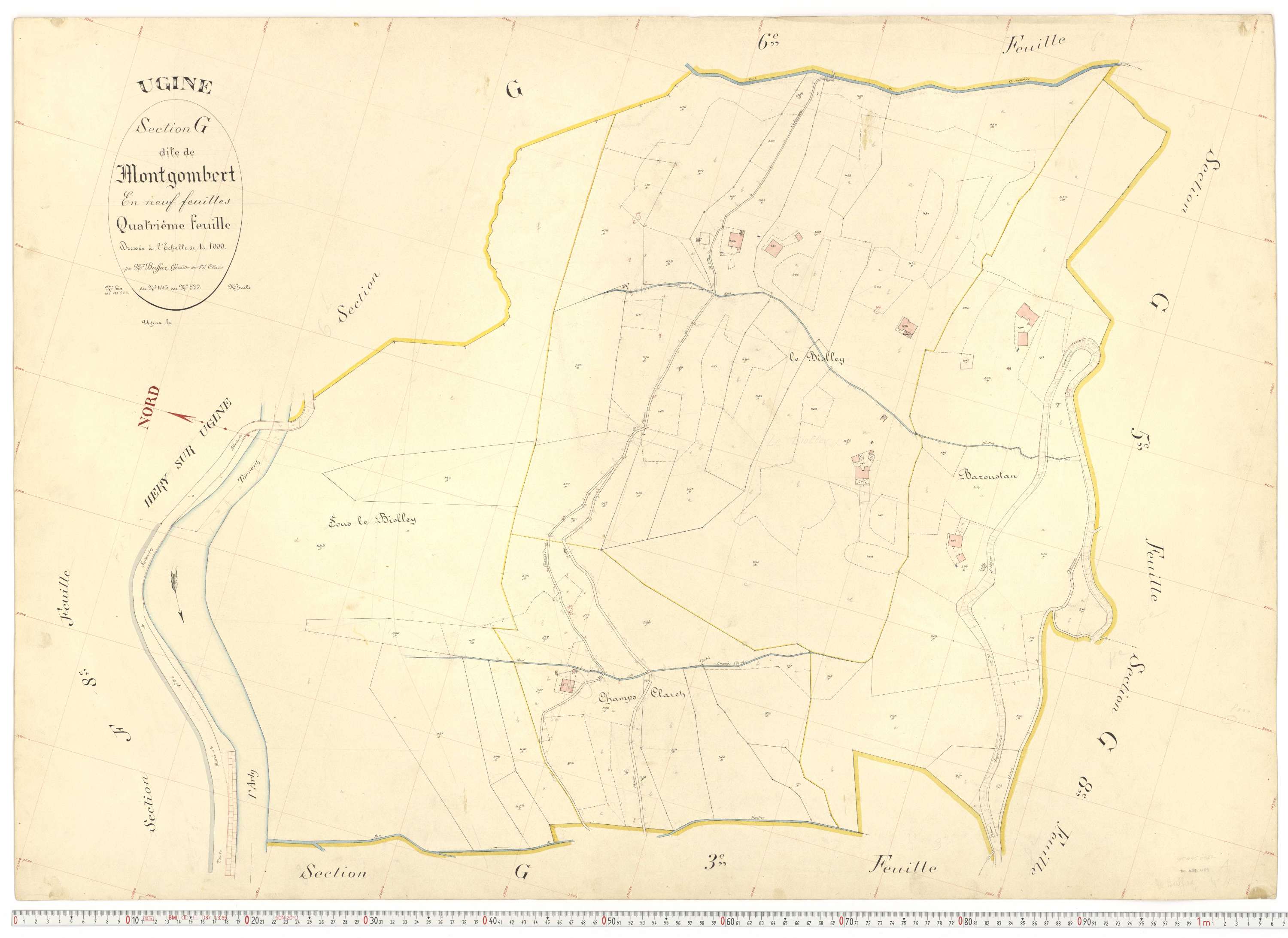 Ugine - Plans cadastraux du premier cadastre français.