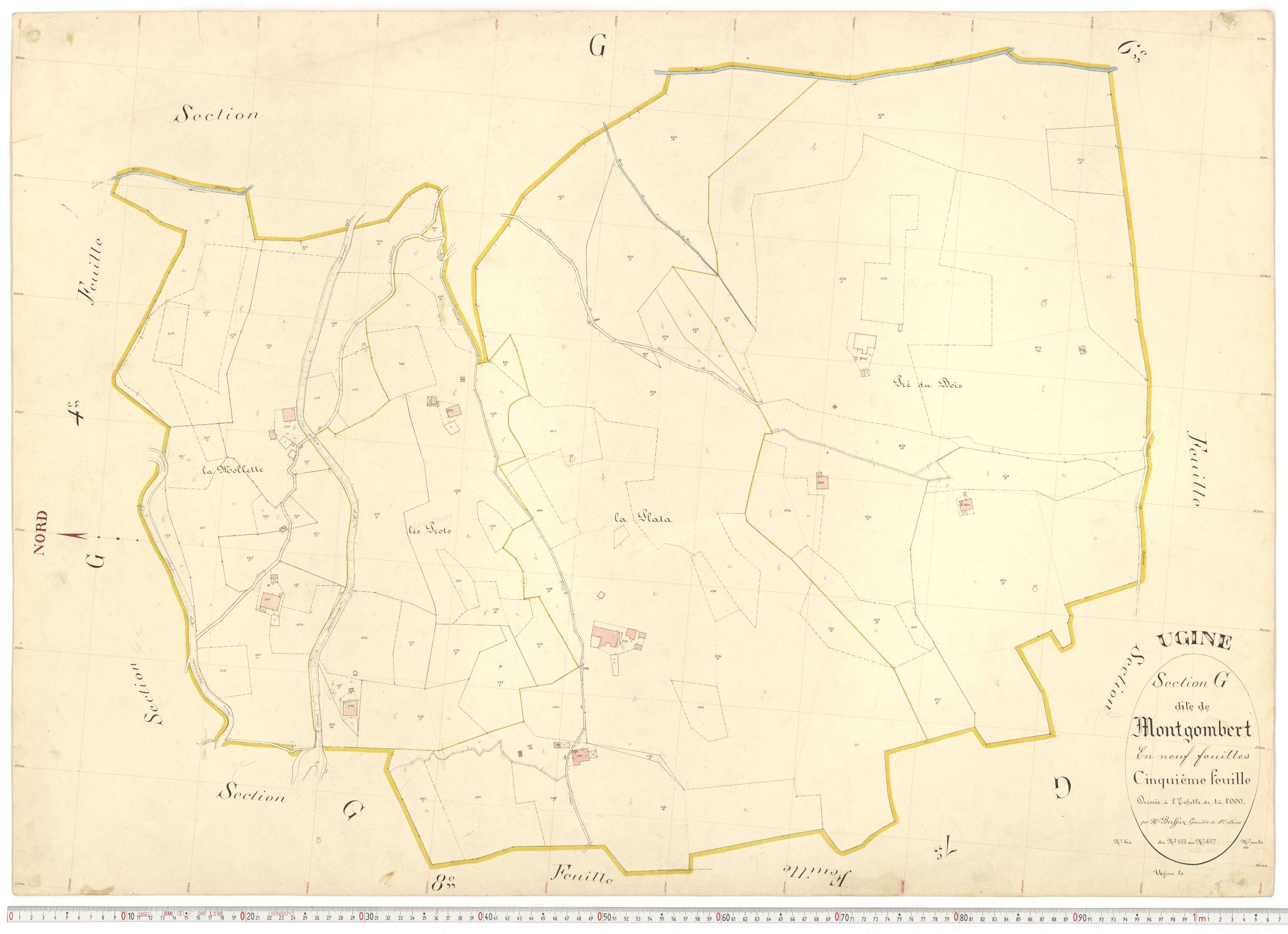 Ugine - Plans cadastraux du premier cadastre français.