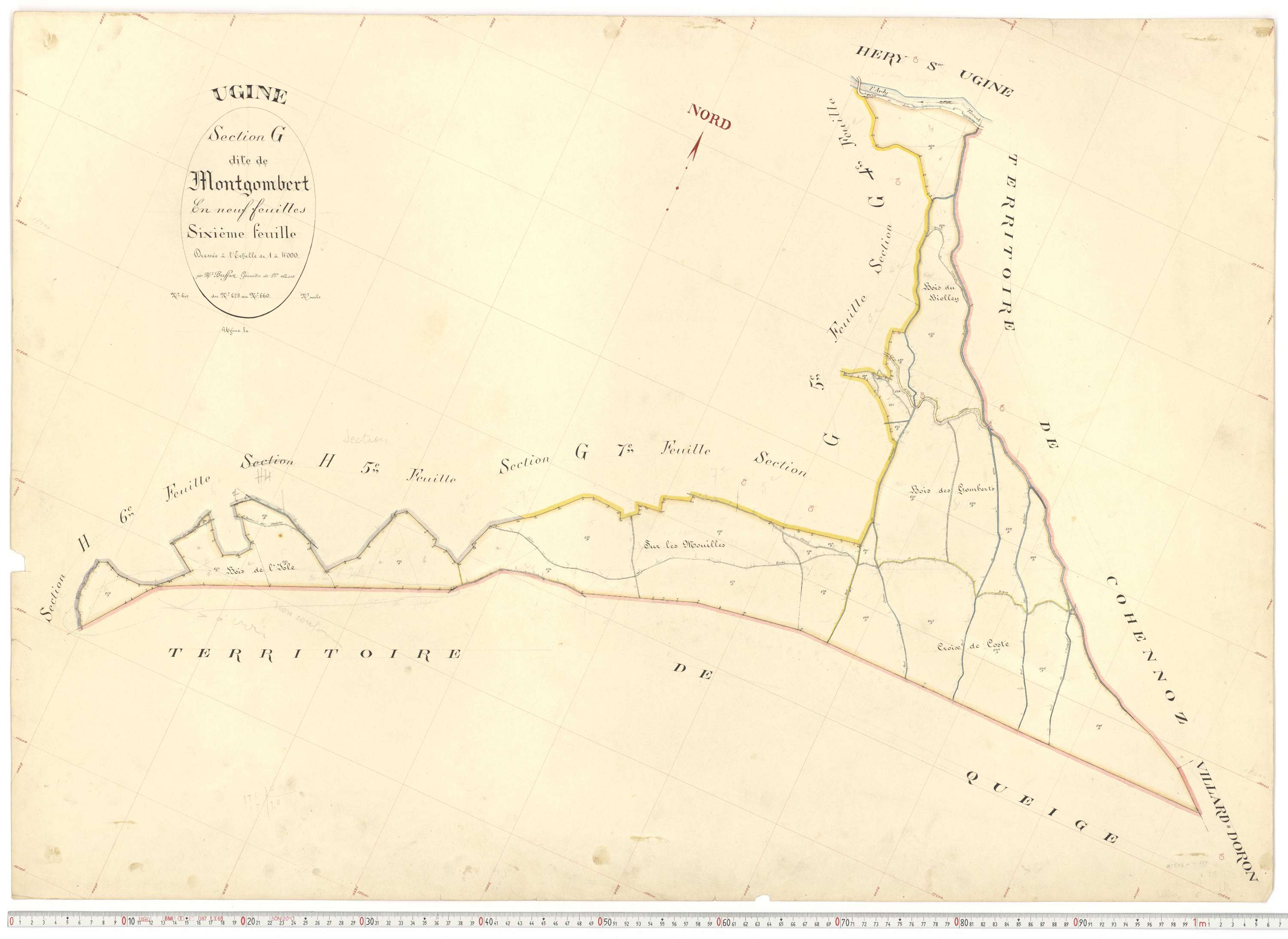 Ugine - Plans cadastraux du premier cadastre français.