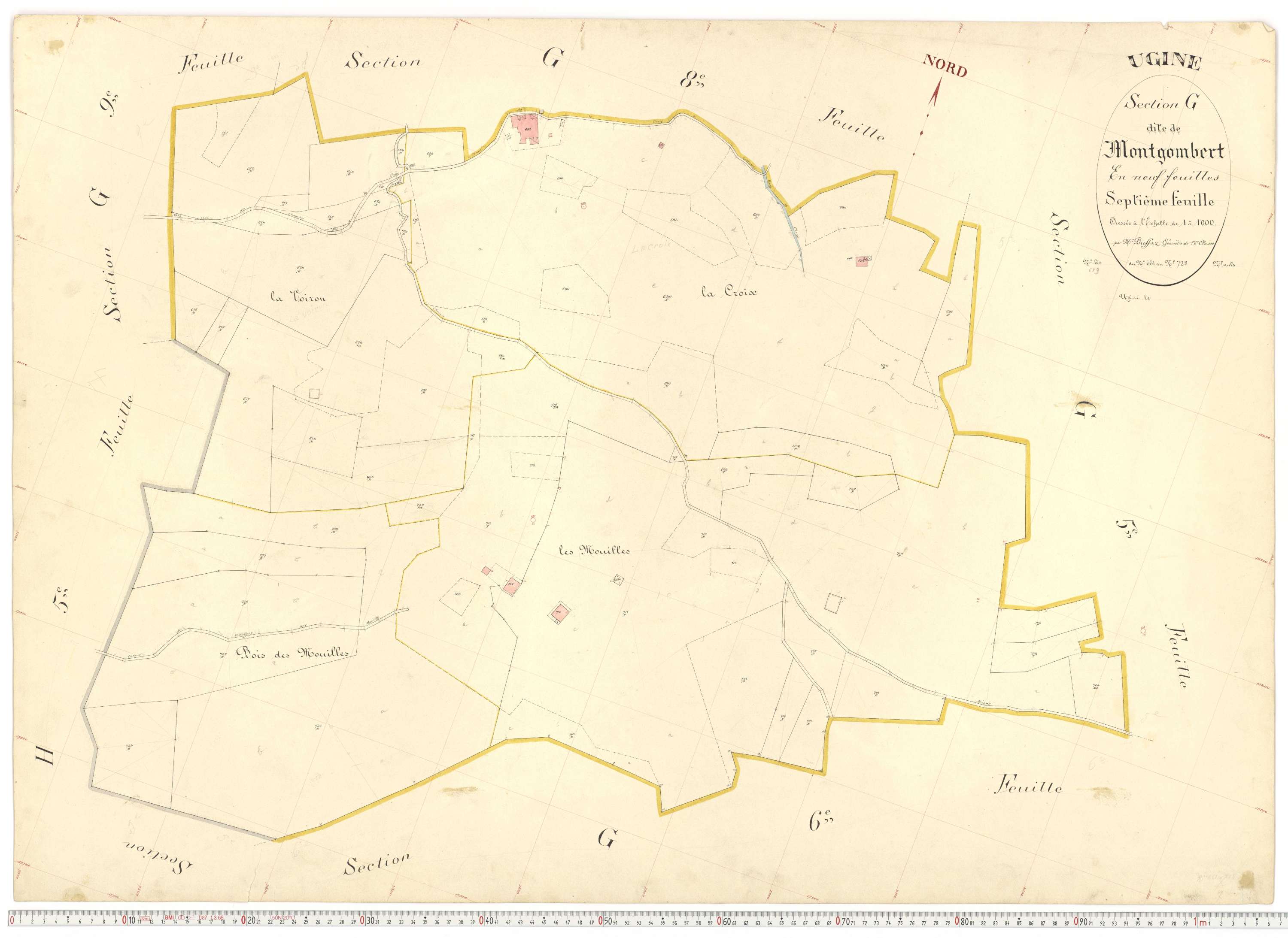 Ugine - Plans cadastraux du premier cadastre français.