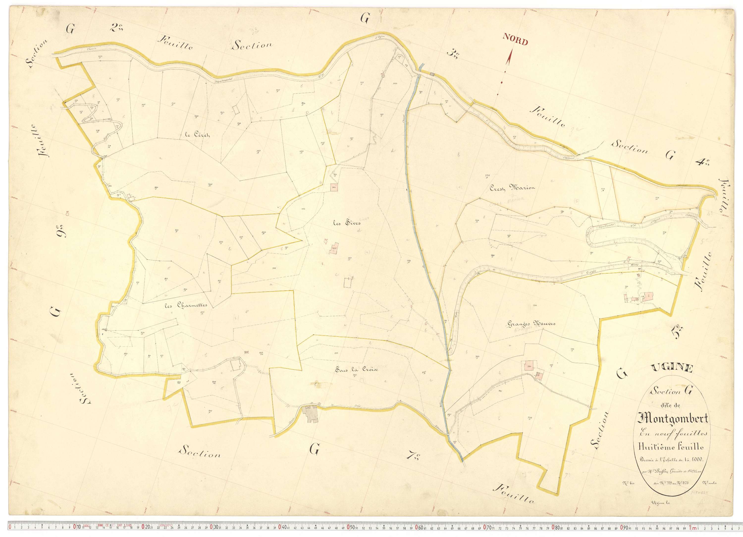 Ugine - Plans cadastraux du premier cadastre français.