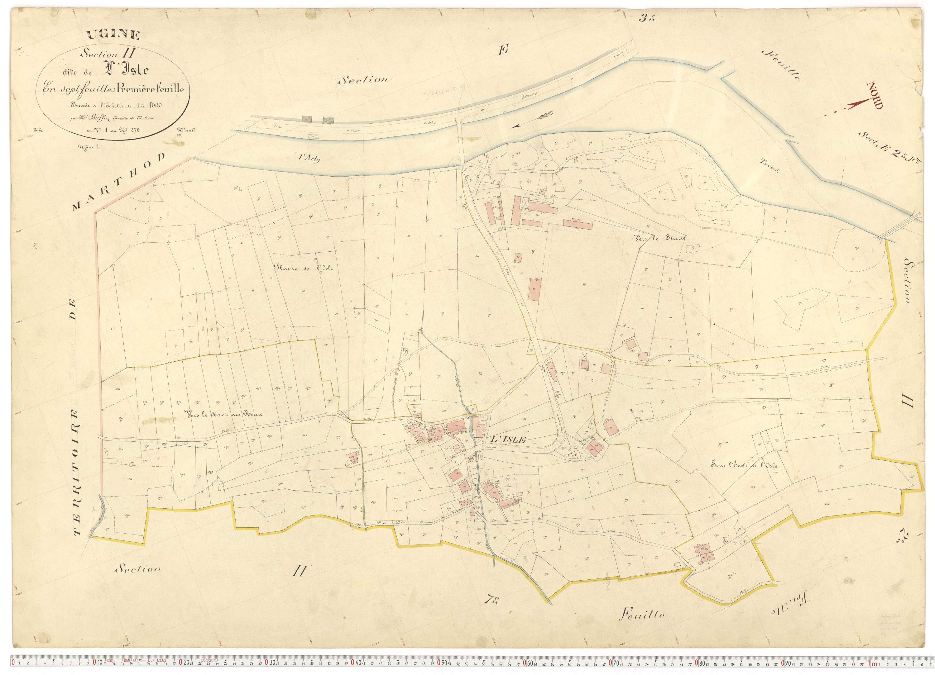 Ugine - Plans cadastraux du premier cadastre français.