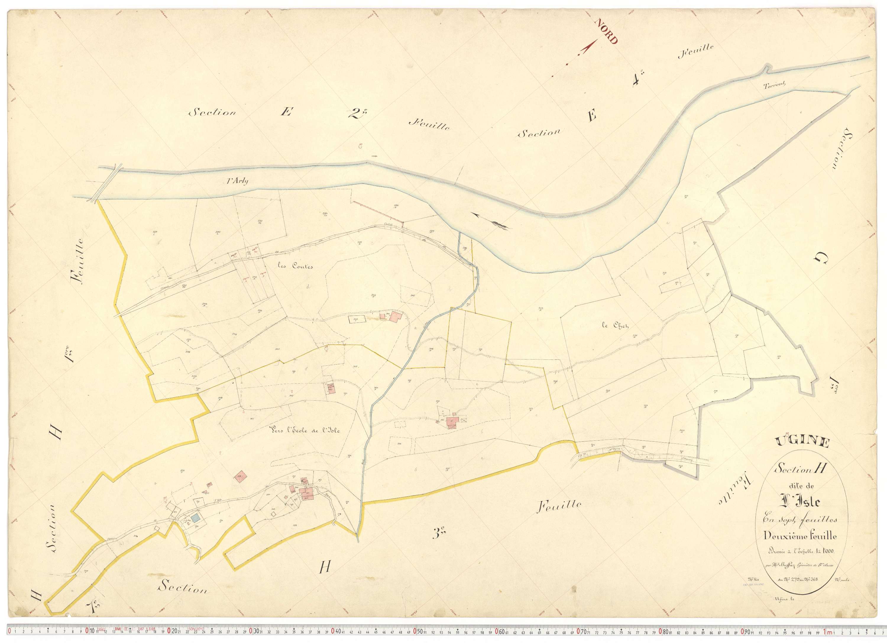Ugine - Plans cadastraux du premier cadastre français.