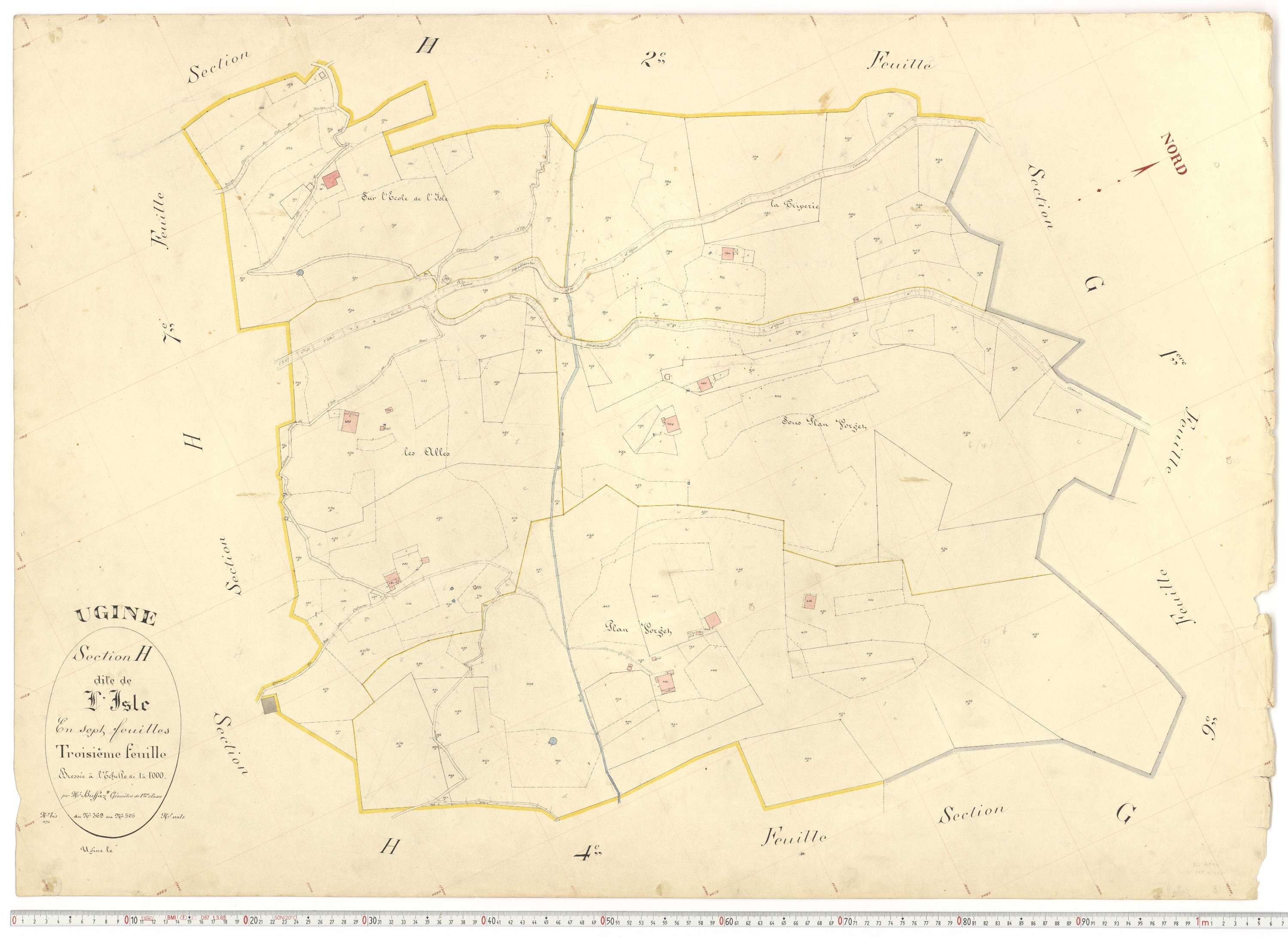 Ugine - Plans cadastraux du premier cadastre français.