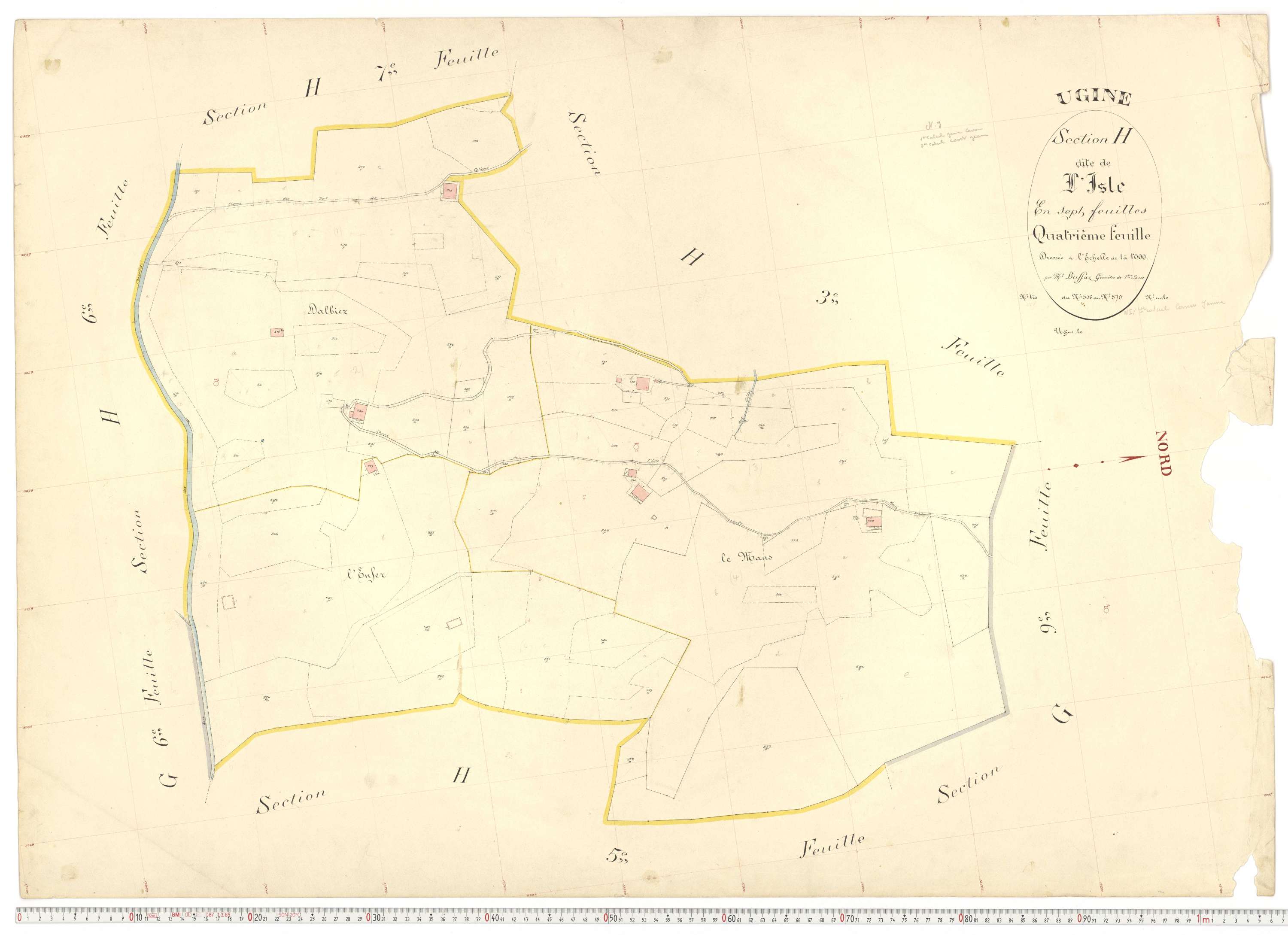 Ugine - Plans cadastraux du premier cadastre français.