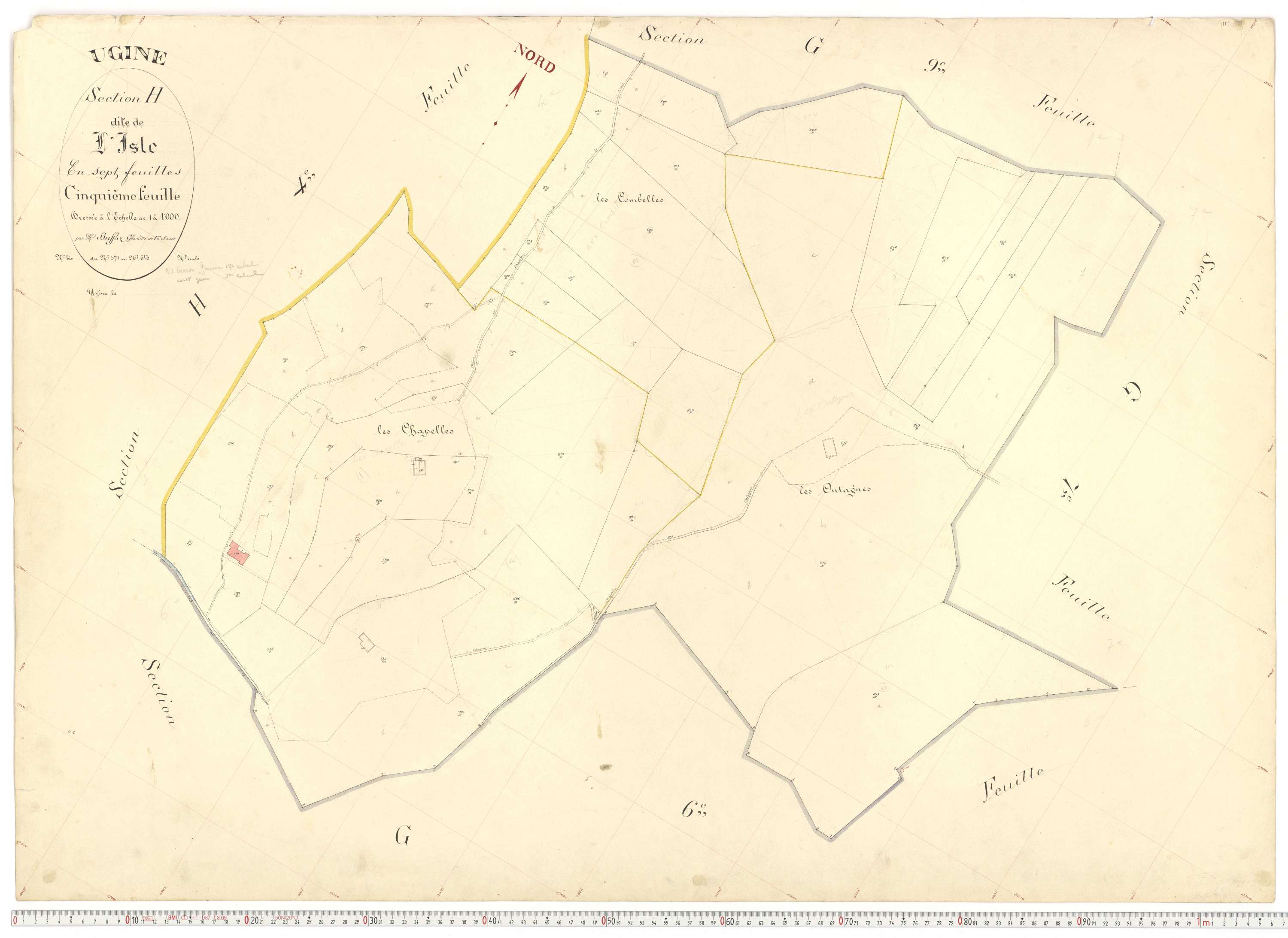Ugine - Plans cadastraux du premier cadastre français.