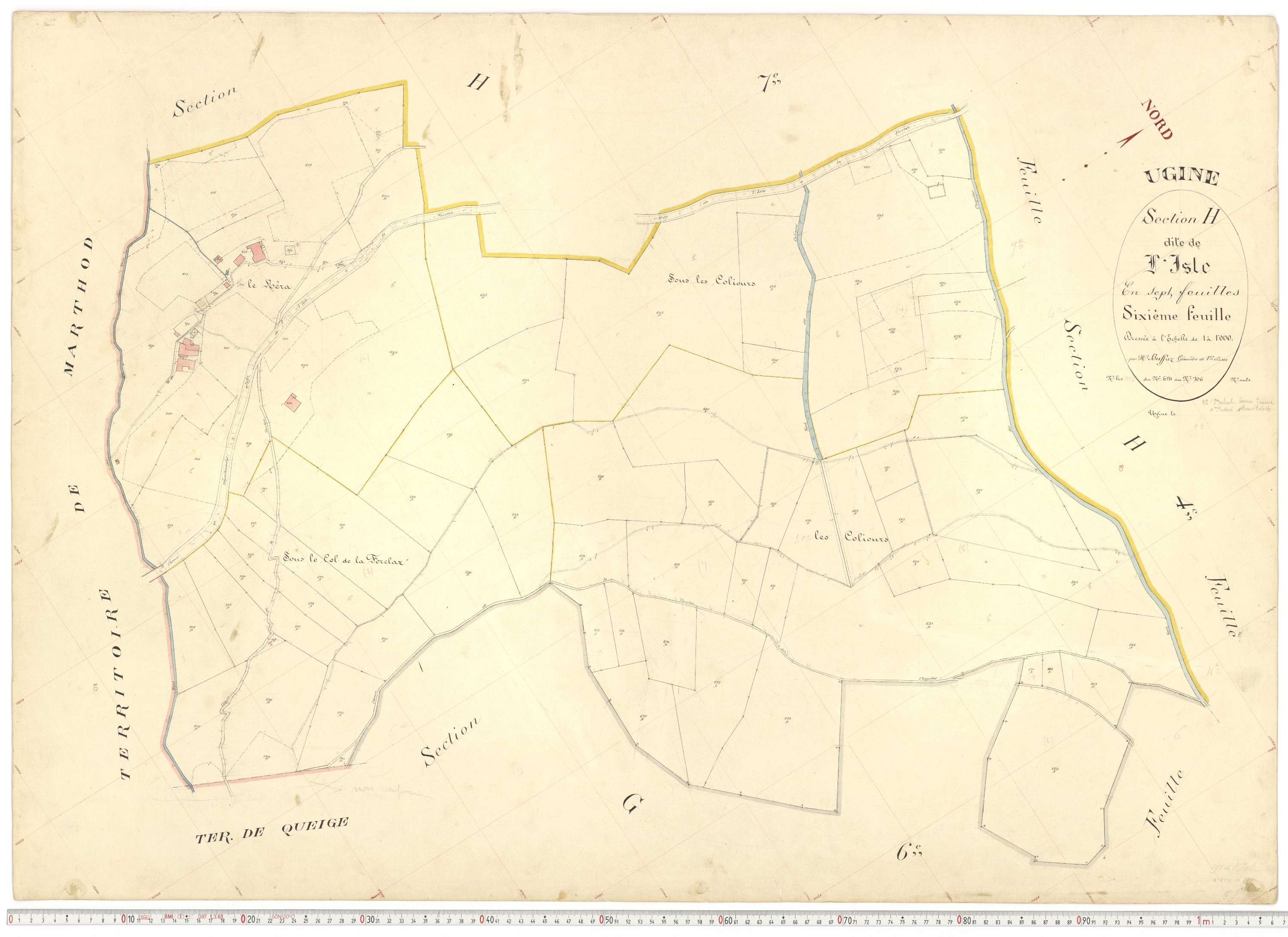 Ugine - Plans cadastraux du premier cadastre français.